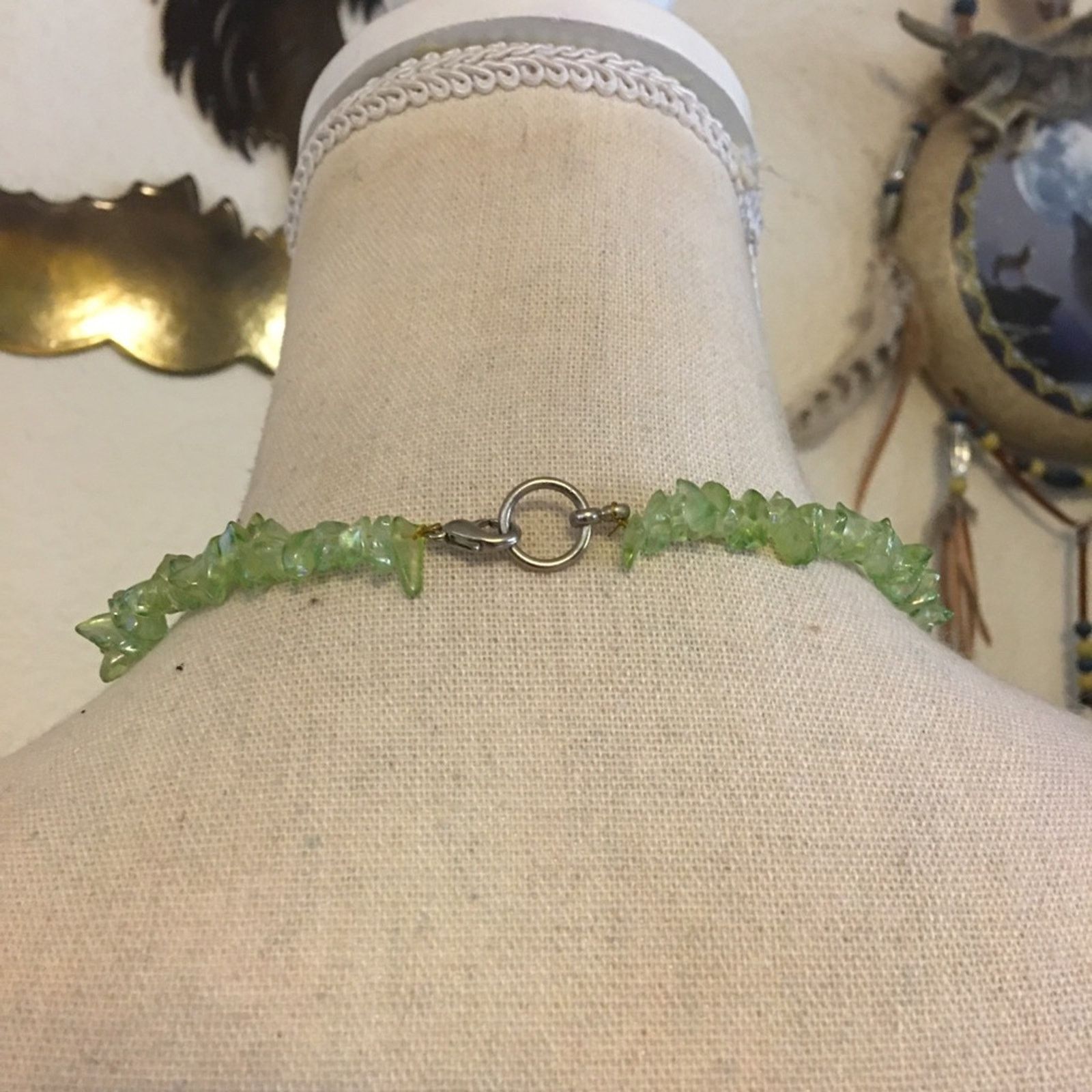 Vintage Vintage peridot aurora borealis glass necklace Size ONE SIZE - 5 Thumbnail