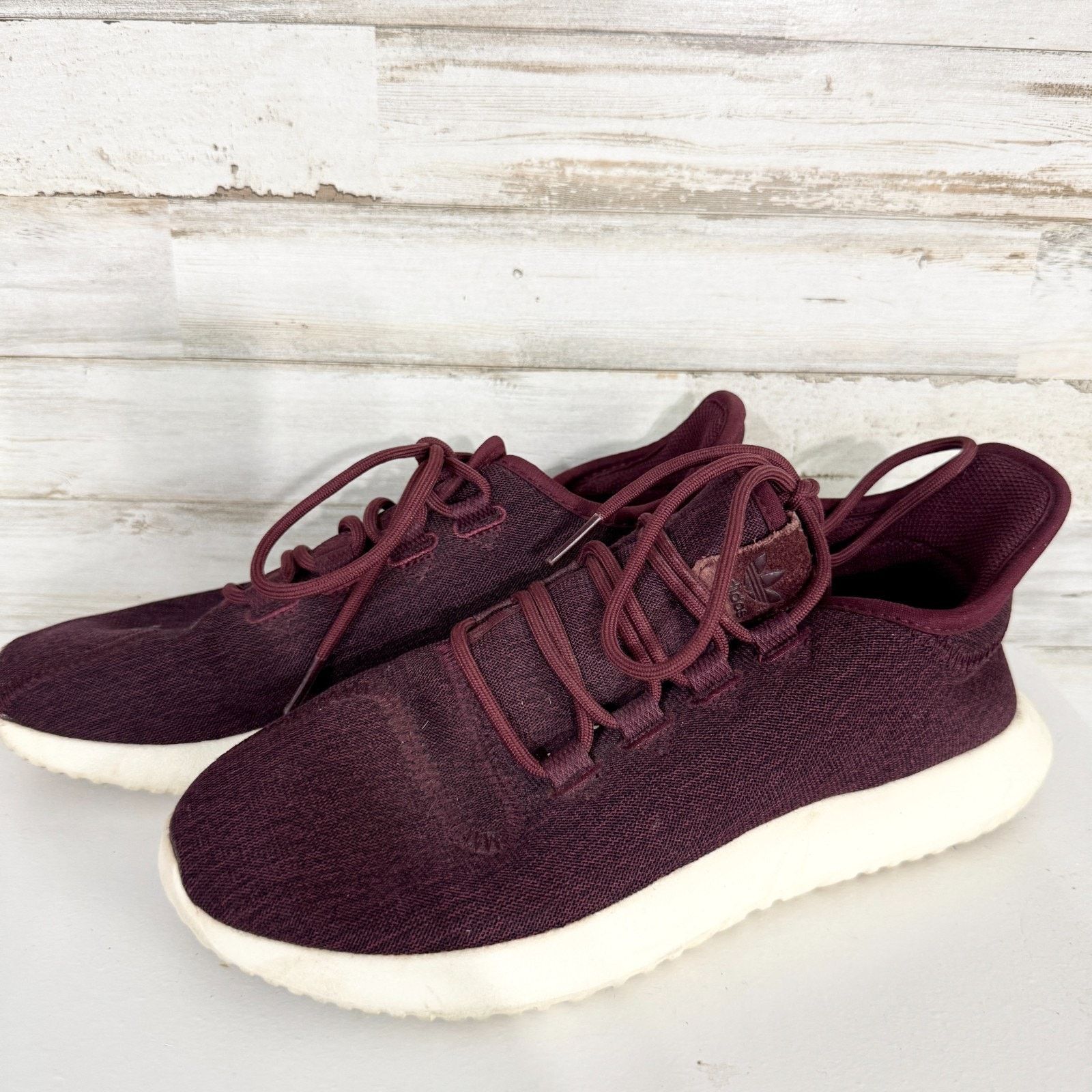 Adidas Adidas Women Size 7 Tubular Shadow Maroon Running Sneakers Size US 7 / IT 37 - 4 Thumbnail