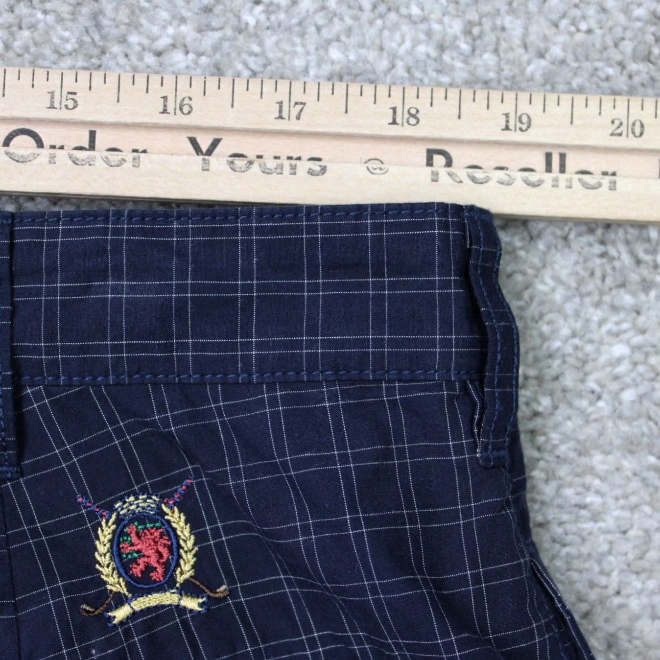 Tommy Hilfiger Tommy Hilfiger Mens 38 Blue Checkered Chino Shorts 100% Cotton 8" Flat Front NWT Casual Slim Progressive? Size US 38 / EU 54 - 7 Thumbnail