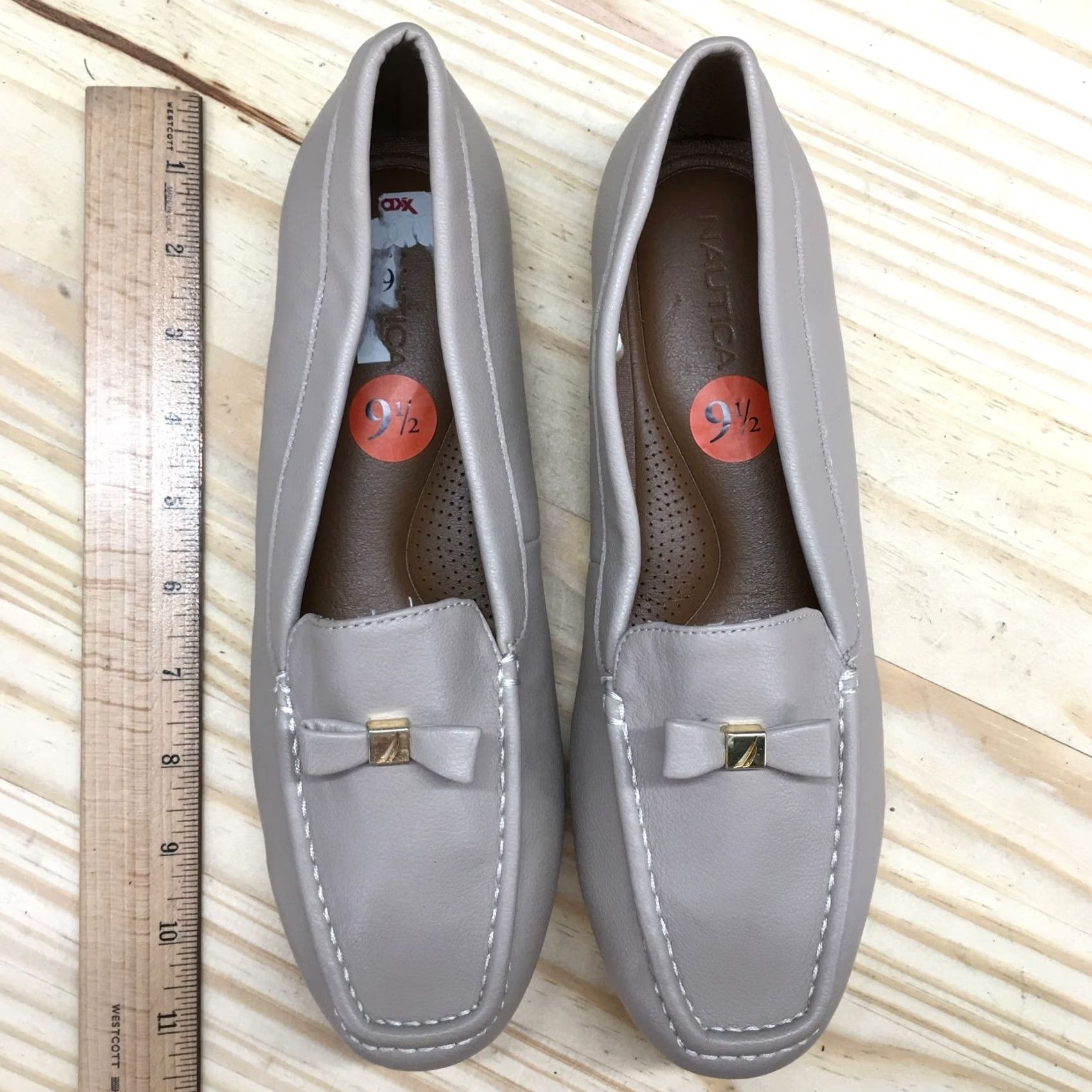 Nautica Nautica Shoes Womens 9.5 Loafer Brown Faux Leather Slip On Bow Low Top Size L / US 10 / IT 46 - 7 Thumbnail