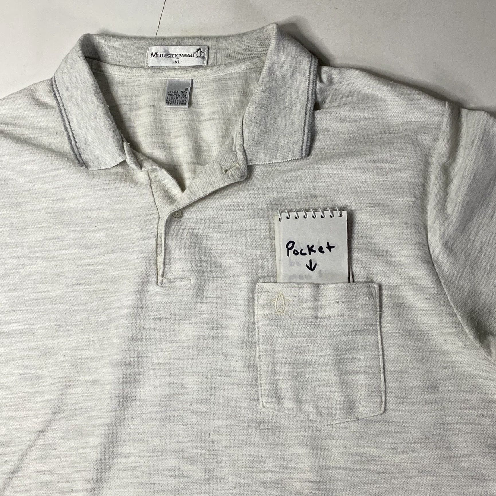 Vintage Munsingwear Mens XL Golf Polo Pocket Made In USA Shirt Polo Adult XL White Size US XL / EU 56 / 4 - 5 Thumbnail