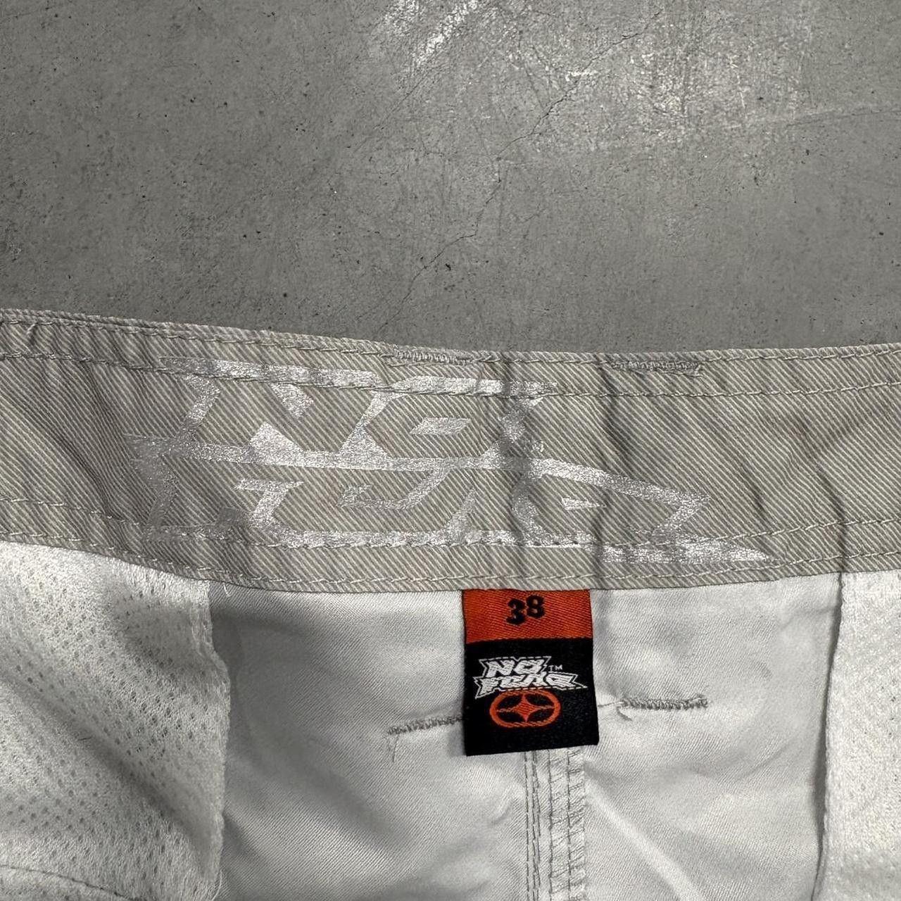 No Fear Crazy Vintage Y2K/2000s White Cream No Fear Baggy Beach Style Shorts! Size US 38 / EU 54 - 3 Thumbnail