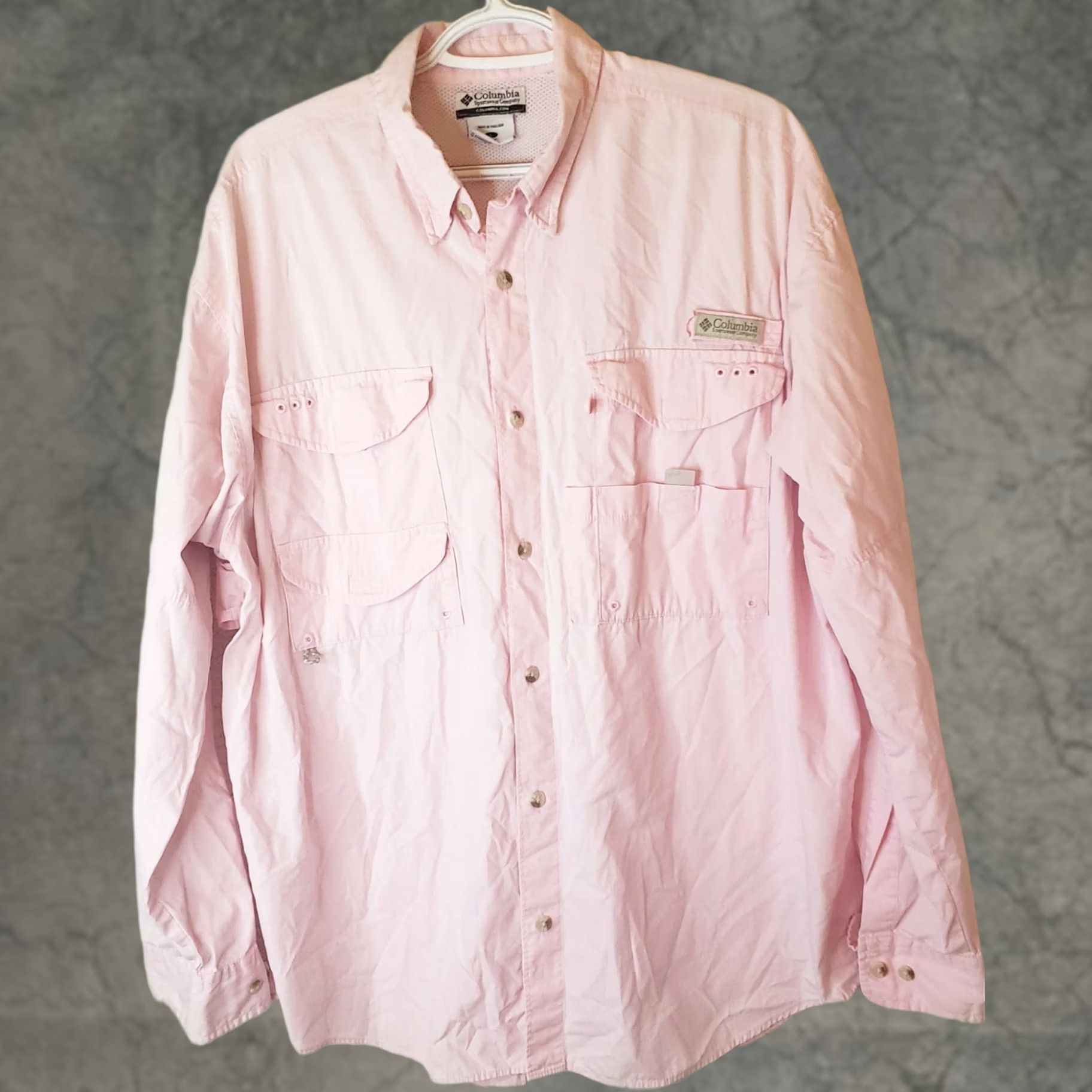Pinko Columbia PFG Mens L Pink 100% Tactel Nylon Fishing Vented Long Sleeve Shirt Size US L / EU 52-54 / 3 - 1 Thumbnail
