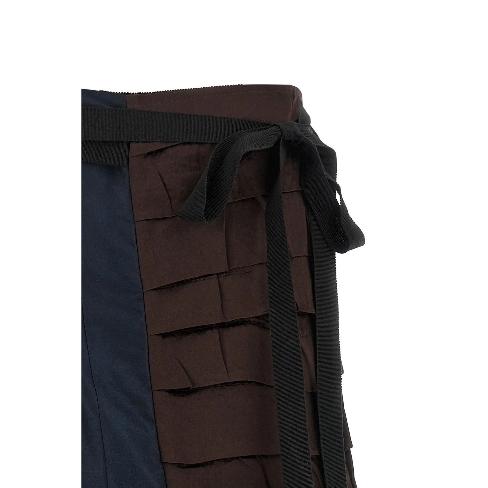 Prada PRADA Patchwork Brown Silk Skirt New And Authentic (Women's Size 28" / US 6 / IT 42 - 3 Thumbnail