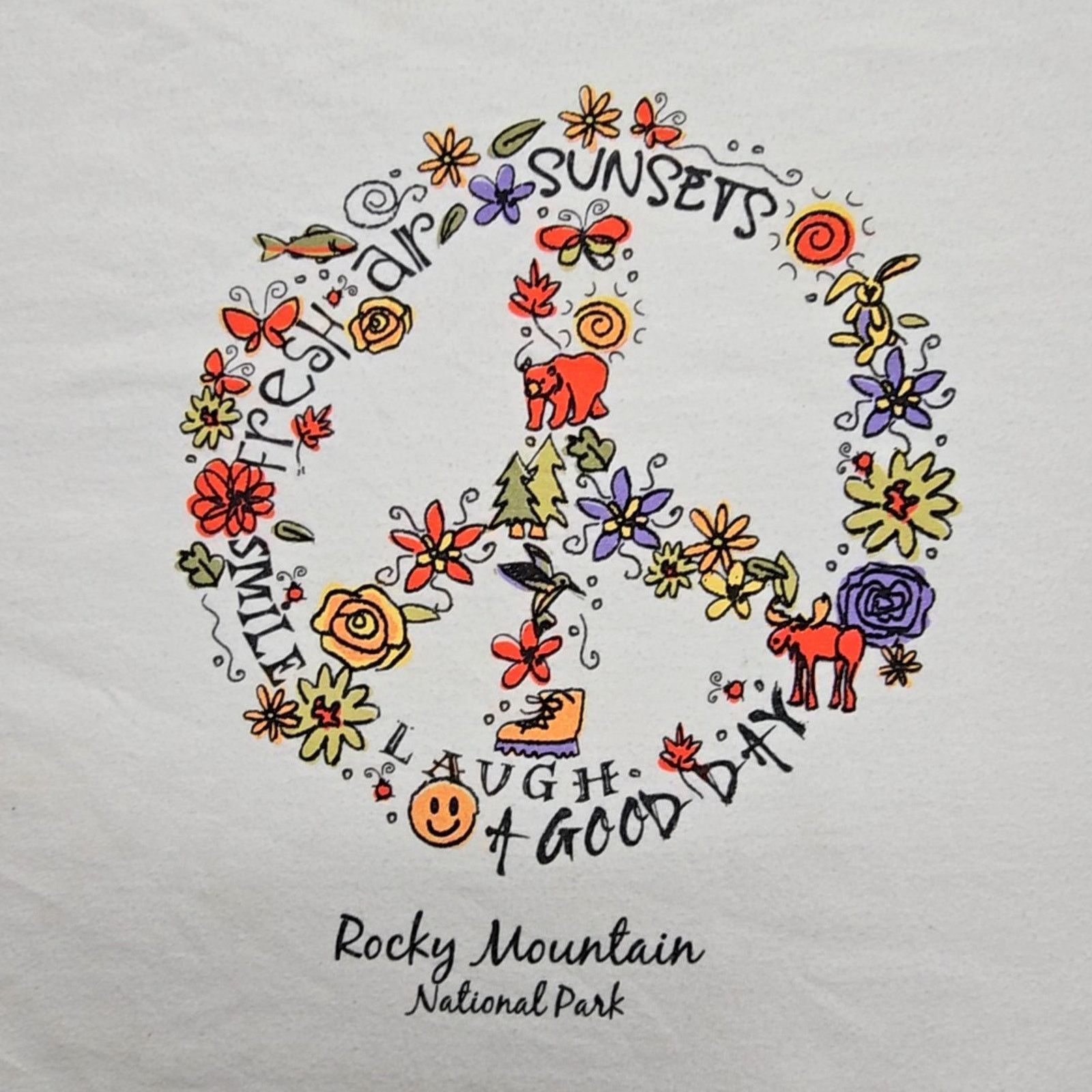 Other Rocky Mountain National Park Peace Shirt Nature L White Tee Size L / US 10 / IT 46 - 2 Thumbnail