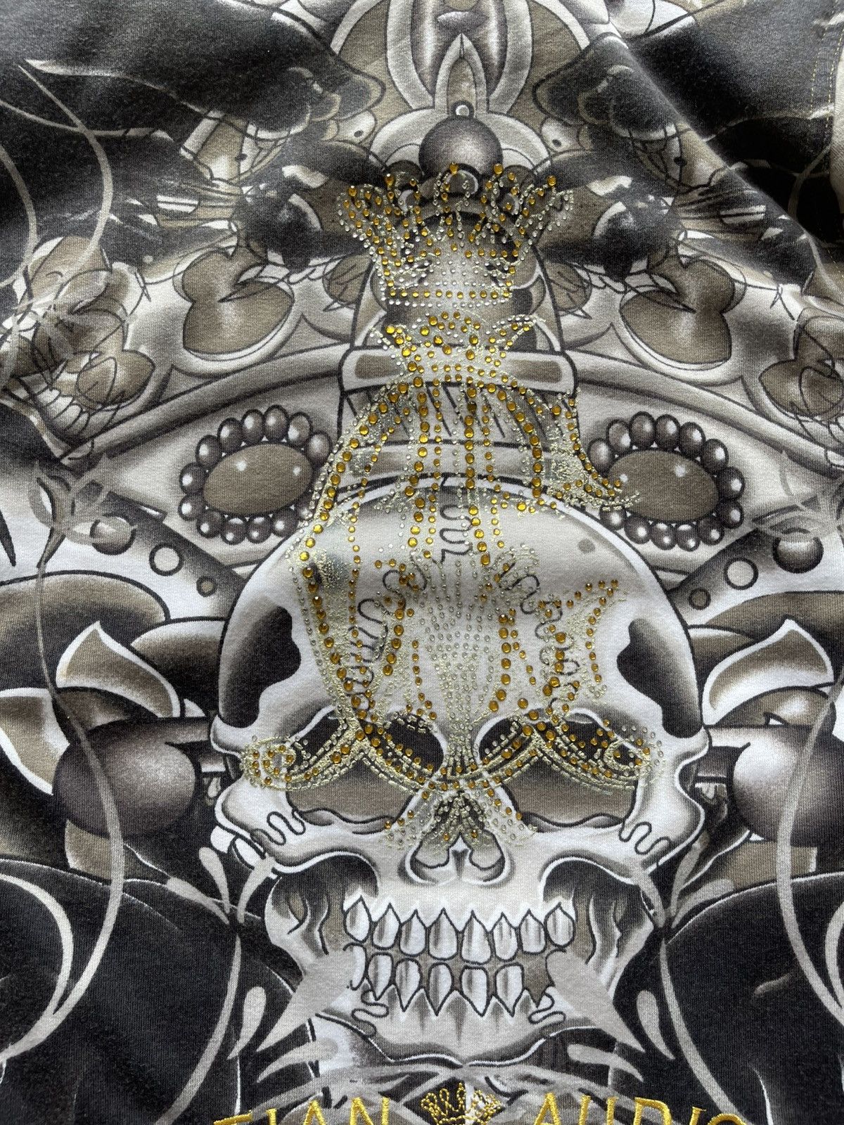 Christian Audigier × Ed Hardy Y2K Christian Audigier Fullprint Skull Zip Hoodie Size S / US 4 / IT 40 - 13 Thumbnail