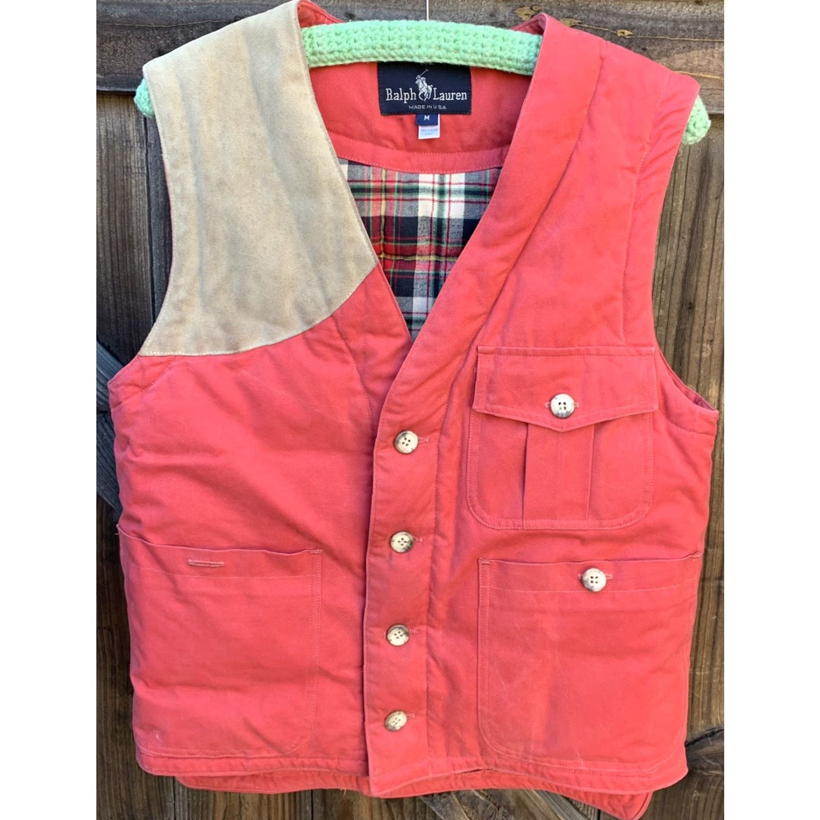 Ralph Lauren VINTAGE Ralph Lauren Vest Hunting Outdoor Plaid Lined Cotton M Men USA Shirt? Size US M / EU 48-50 / 2 - 2 Thumbnail