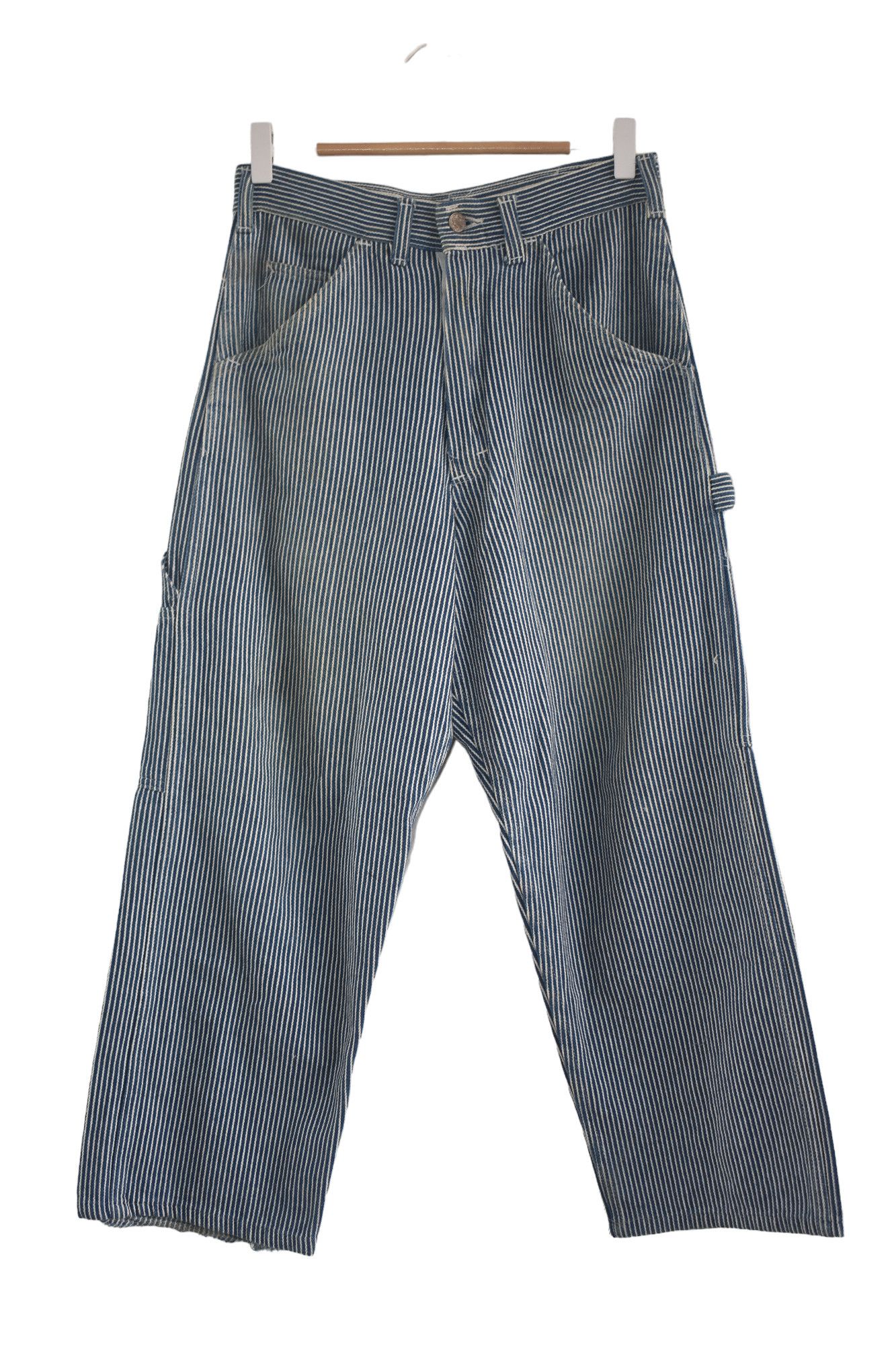 If Six Was Nine × Japanese Brand × Vintage Wide Leg 🔥 Star Ray Hickory Stripe Baggy Pants Size US 28 / EU 44 - 6 Thumbnail