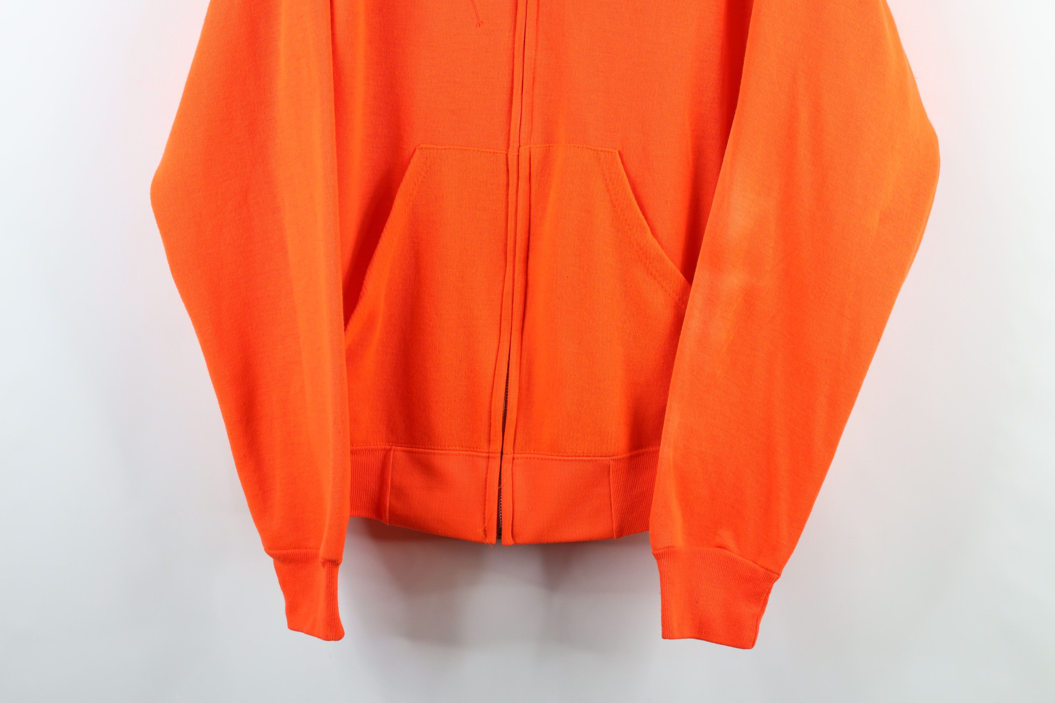 Vintage Vintage 80s Streetwear Full Zip Hoodie Blaze Orange USA Size US L / EU 52-54 / 3 - 3 Thumbnail