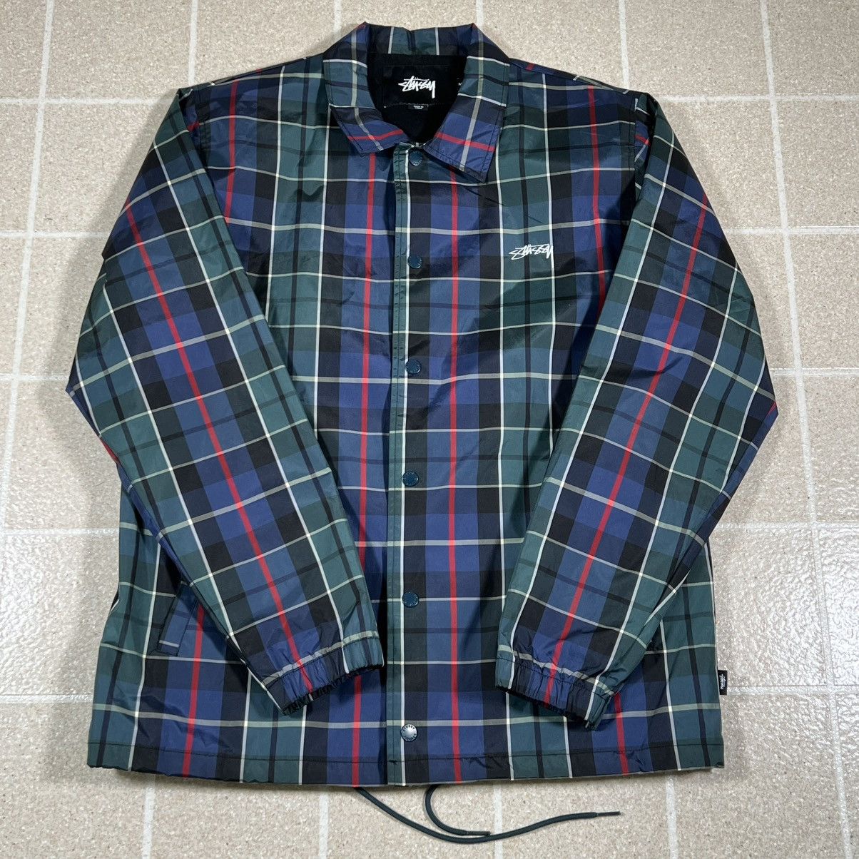 Stussy Stussy Cruize Coach's Jacket Windbreaker Blue Green Plaid Size US M / EU 48-50 / 2 - 2 Thumbnail