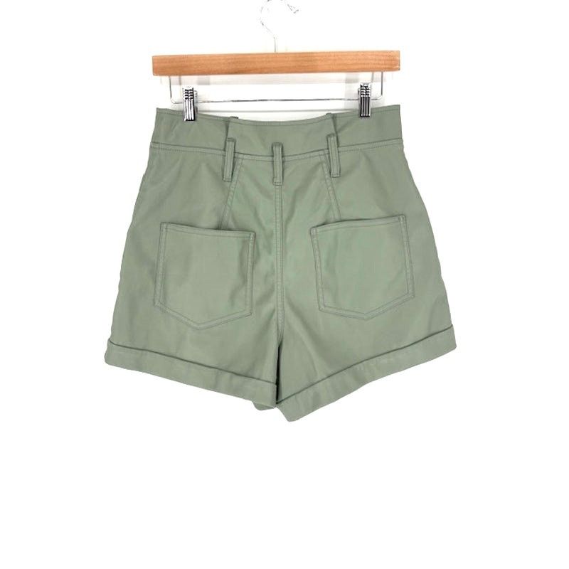 Marissa Webb Marissa Webb Faux Leather Shorts in Green Size 30" / US 8 / IT 44 - 4 Thumbnail