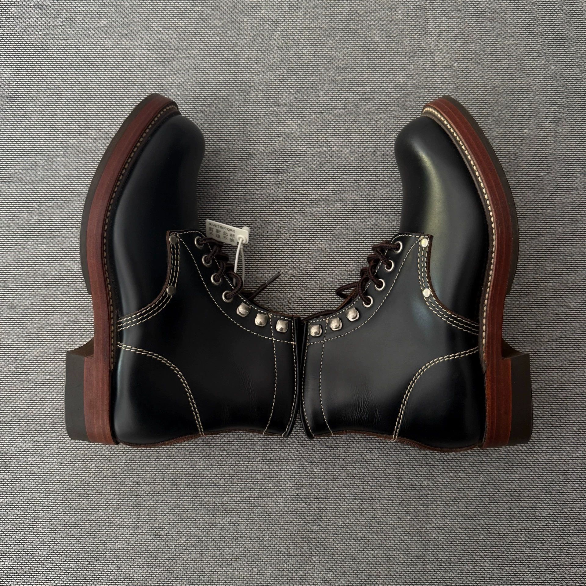 TOYS McCOY Toys McCoy Cowhide Railroad Boots Black 7E 9.8 Size US 7 / EU 40 - 2 Thumbnail