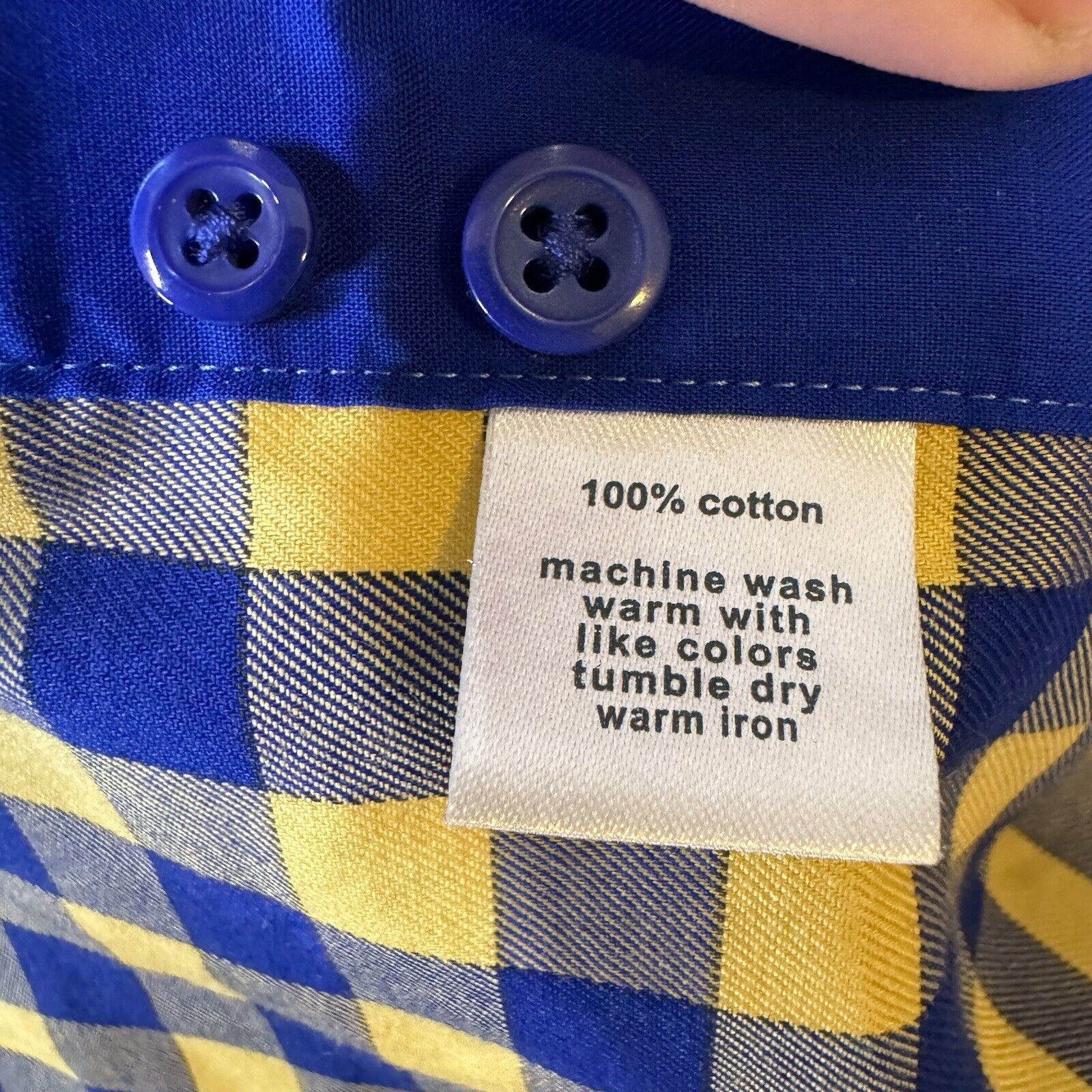Paul Fredrick Paul Fredrick Blue Yellow Gingham Dress Shirt 16.5 x 32 Size US XS / EU 42 / 0 - 6 Thumbnail