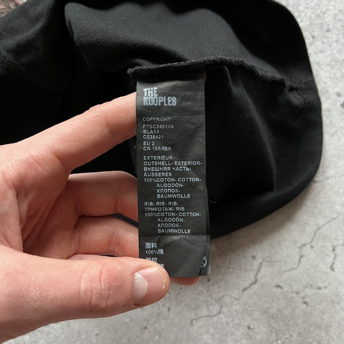Designer × The Kooples The Kooples Patchwork Logo Print Faded Black T Shirt M size Size M / US 6-8 / IT 42-44 - 8 Thumbnail