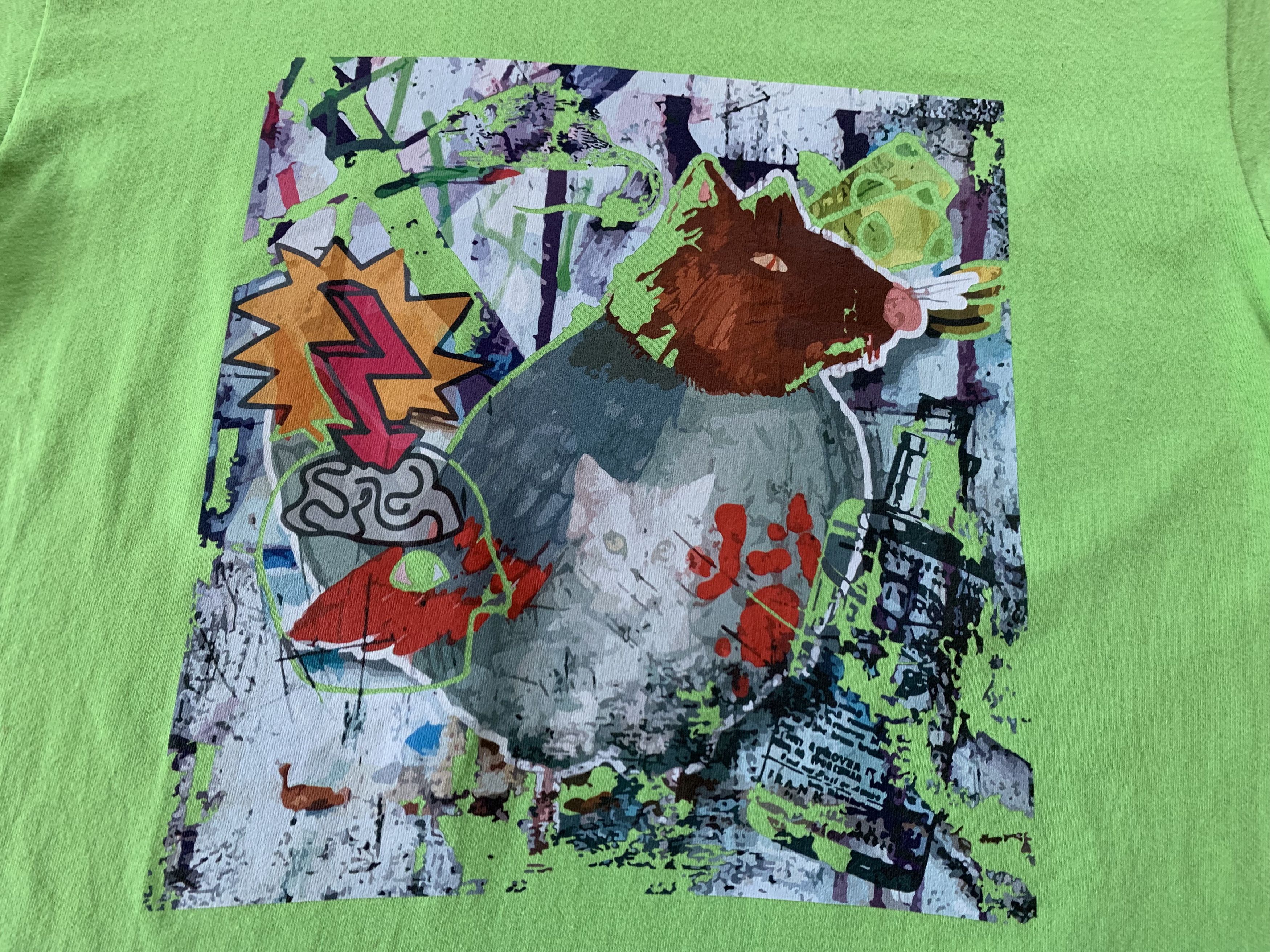 Fruit Of The Loom × Vintage Fruit Of The Loom Rat Graffiti Printed T Shirt Size US S / EU 44-46 / 1 - 5 Thumbnail