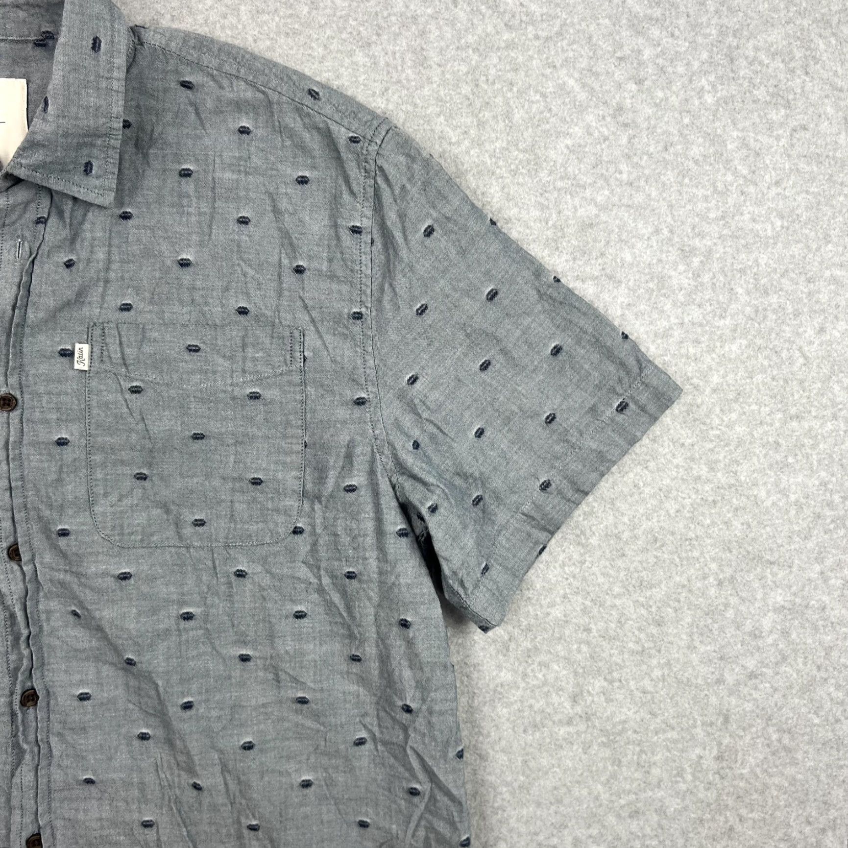 Katin Katin Shirt Mens M Gray Short Sleeve Button Up Casual Preppy Adult Size US M / EU 48-50 / 2 - 7 Thumbnail