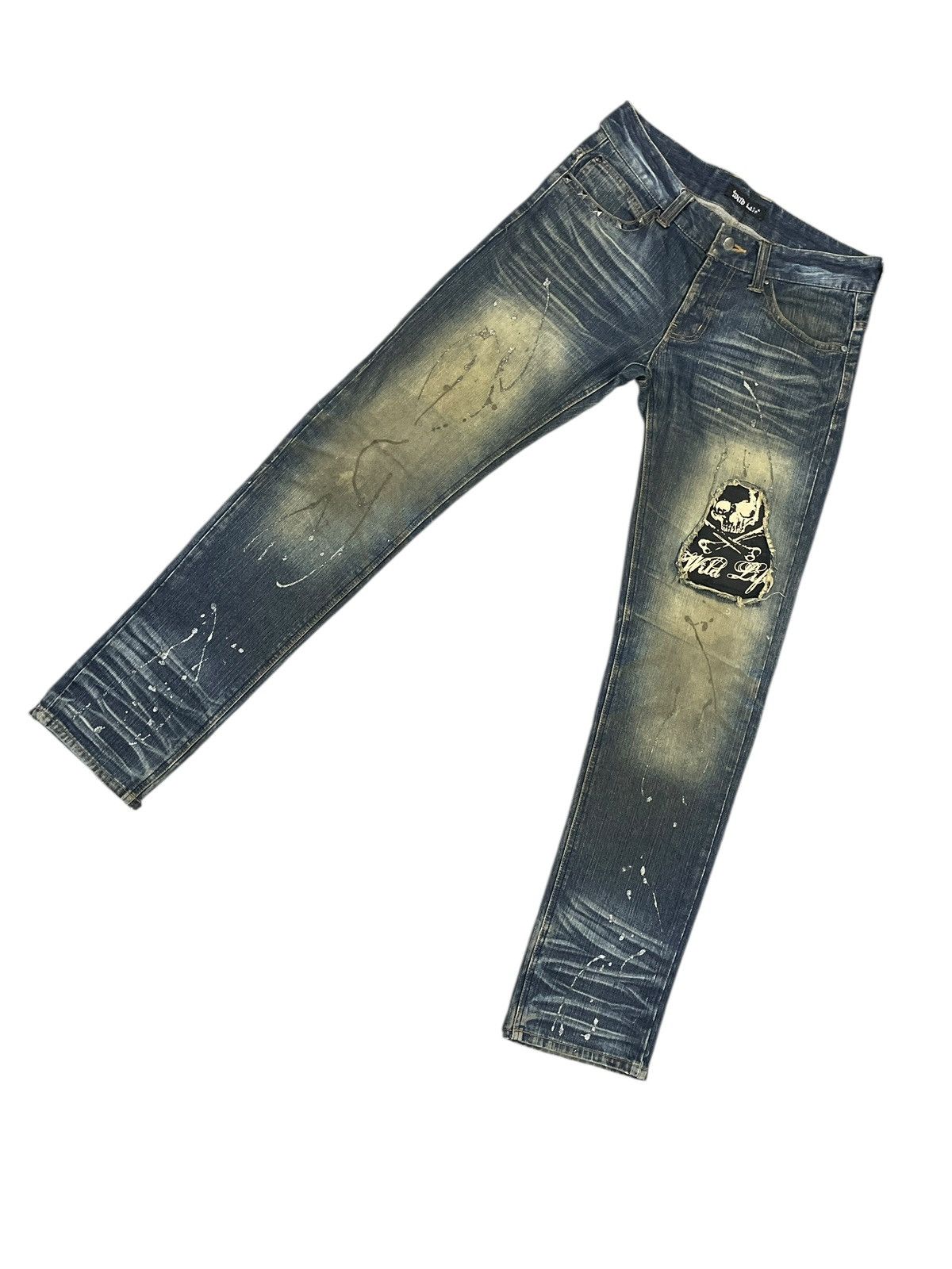 14th Addiction Wildlife Japanese Destroyed Dusty Dirt Rockers Jeans Size US 33 - 4 Thumbnail