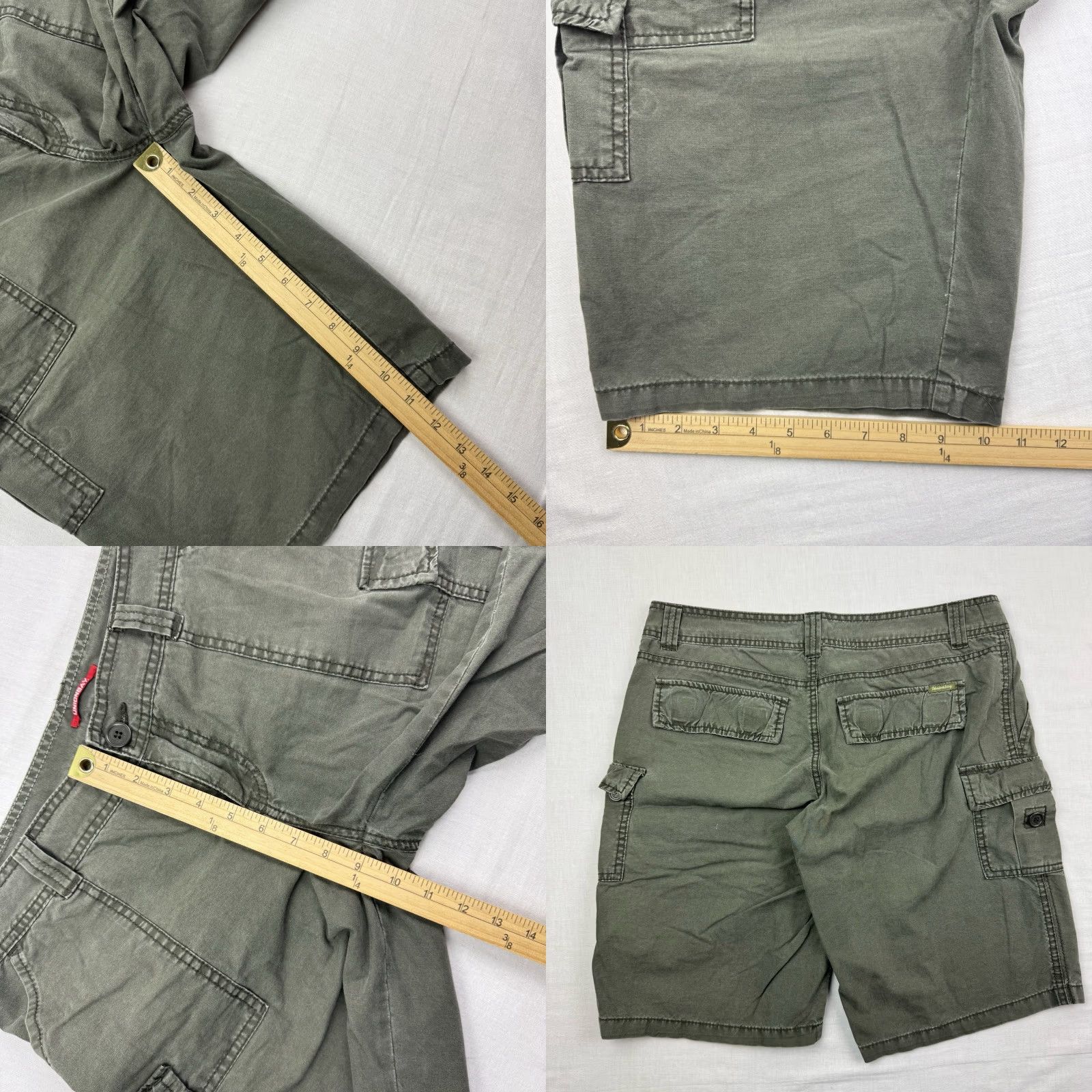 Vintage VINTAGE UNIONBAY Cargo Shorts Womens 11 Green Y2K Grunge Baggy 90s Size 32" / US 10 / IT 46 - 8 Thumbnail
