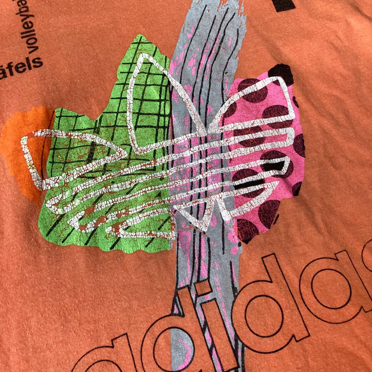 Adidas Vintage 90s Adidas Volleyball Marathon Boxy Oversized Tee Size US XL / EU 56 / 4 - 3 Thumbnail