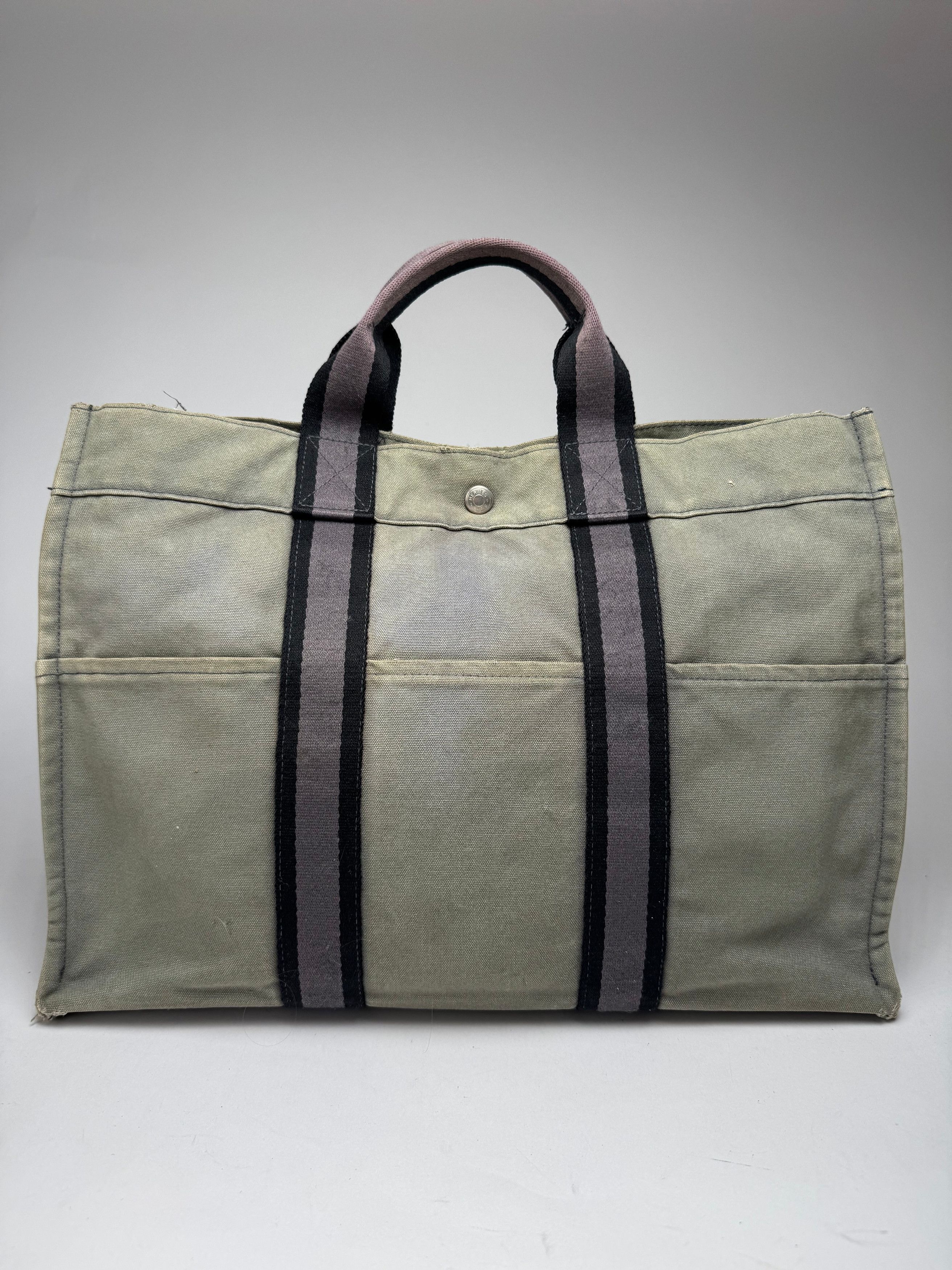 Other Vintage Hermes Paris Canvas Shopper Grey Size ONE SIZE - 1 Thumbnail