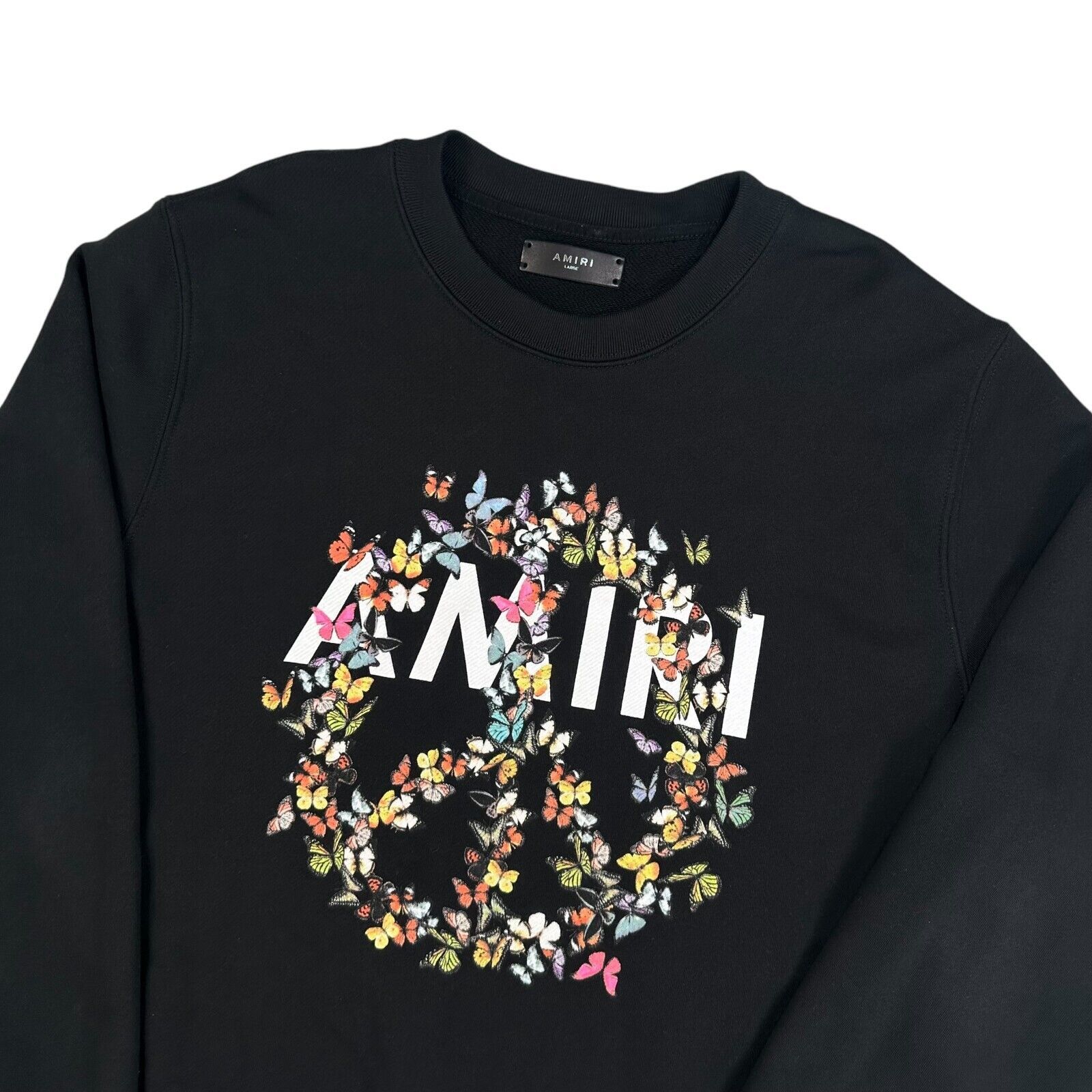 Amiri Amiri Size L Sweatshirt Black Floral Chest Peace Logo Size US L / EU 52-54 / 3 - 5 Thumbnail