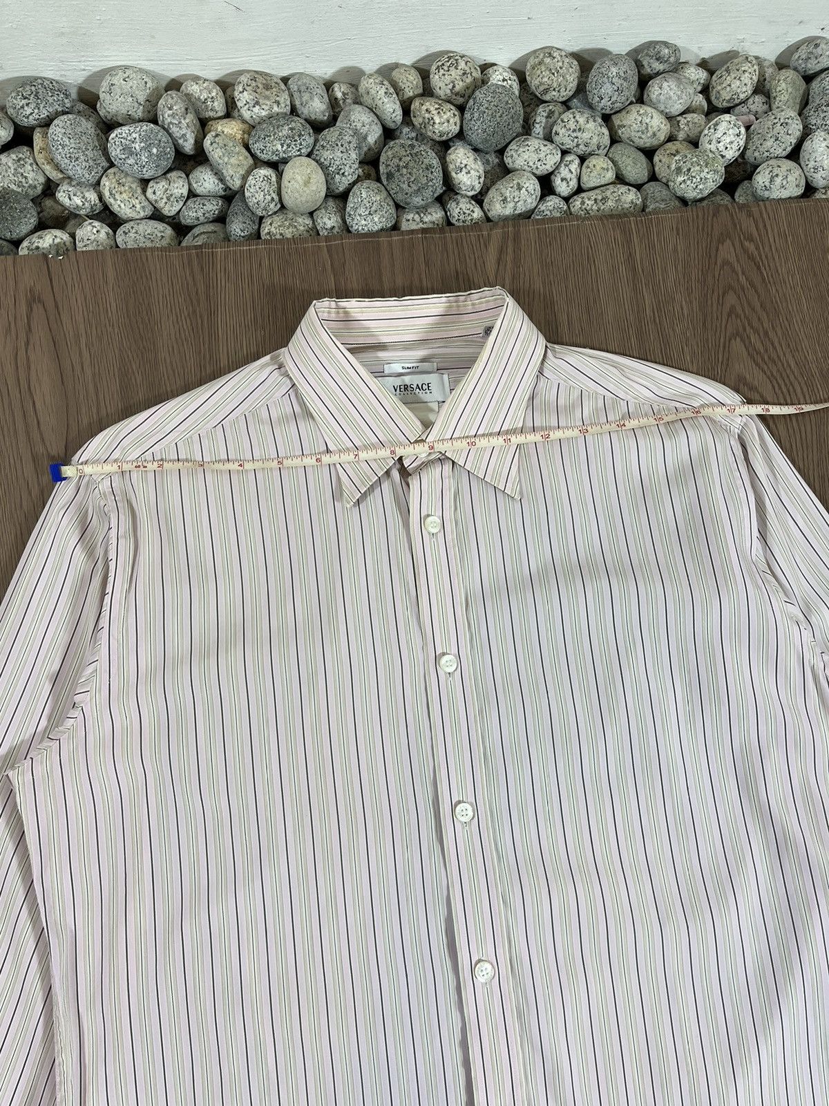 Versace Versace Italy Soft Pink Striped Button Up Shirt – (40 M) Size US M / EU 48-50 / 2 - 10 Thumbnail