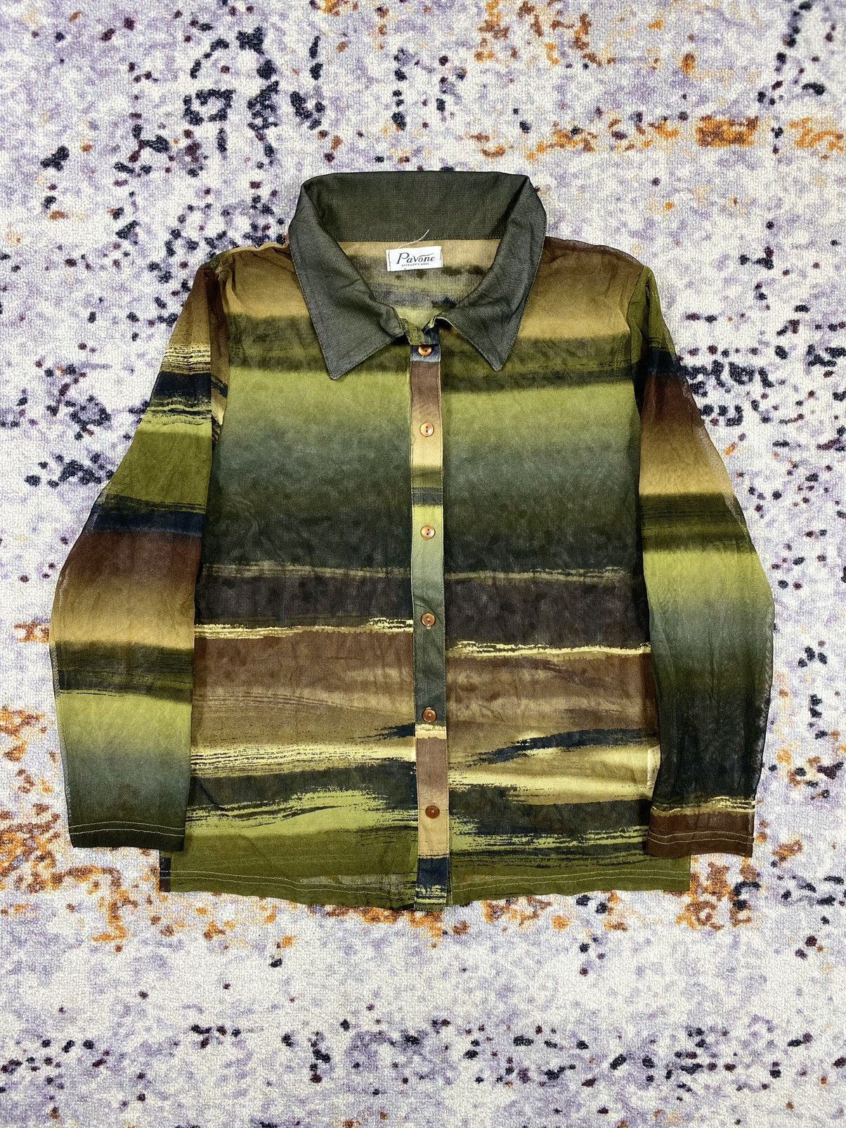 Japanese Brand VINTAGE PAVONE MESH ART SHIRT GHOTICPUNK STYLE Size M / US 6-8 / IT 42-44 - 1 Thumbnail