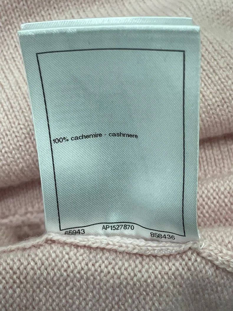 Chanel Chanel Pink and white colour-matched cashmere double C bad Size XXS / US 00 / IT 34 - 6 Thumbnail