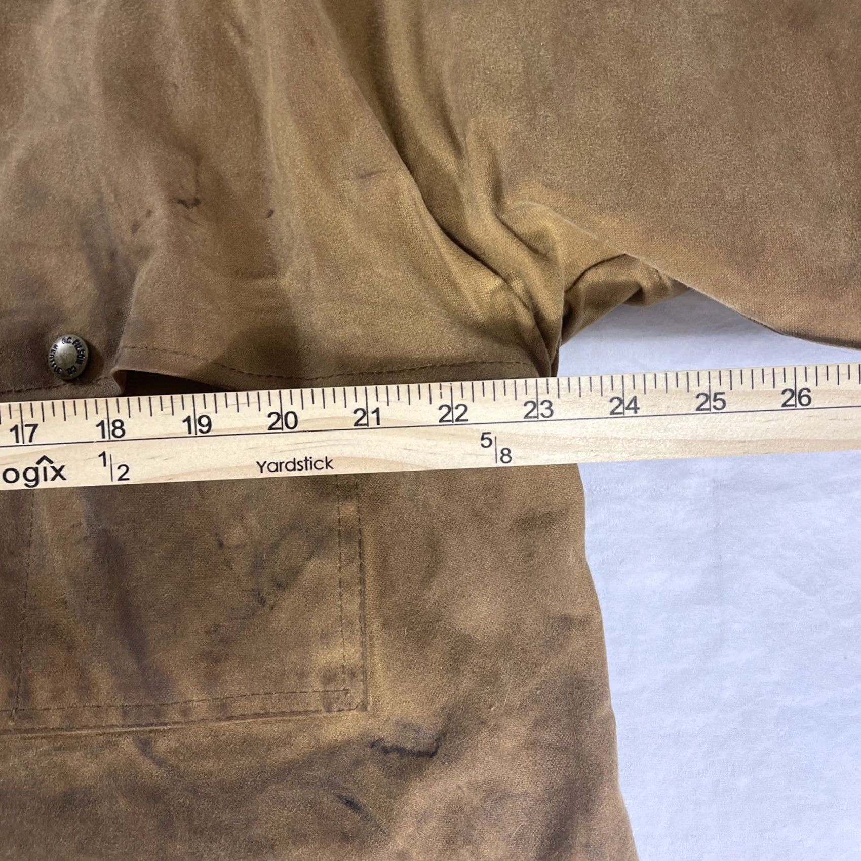 Filson VINTAGE Filson 63 Men's XL Waxed Jacket Double Tin Cloth Logger Cruiser Worn Beige Tin Jacket Field Jacket Mens XL Beige 1963 Decade Outdoor Size US XL / EU 56 / 4 - 5 Thumbnail