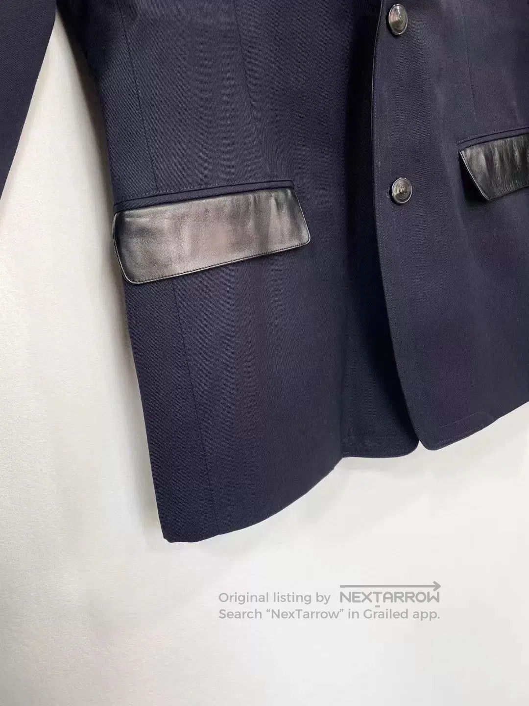 Versace VERSACE Wool Leather Trim Blazer. Size US XL / EU 56 / 4 - 5 Thumbnail