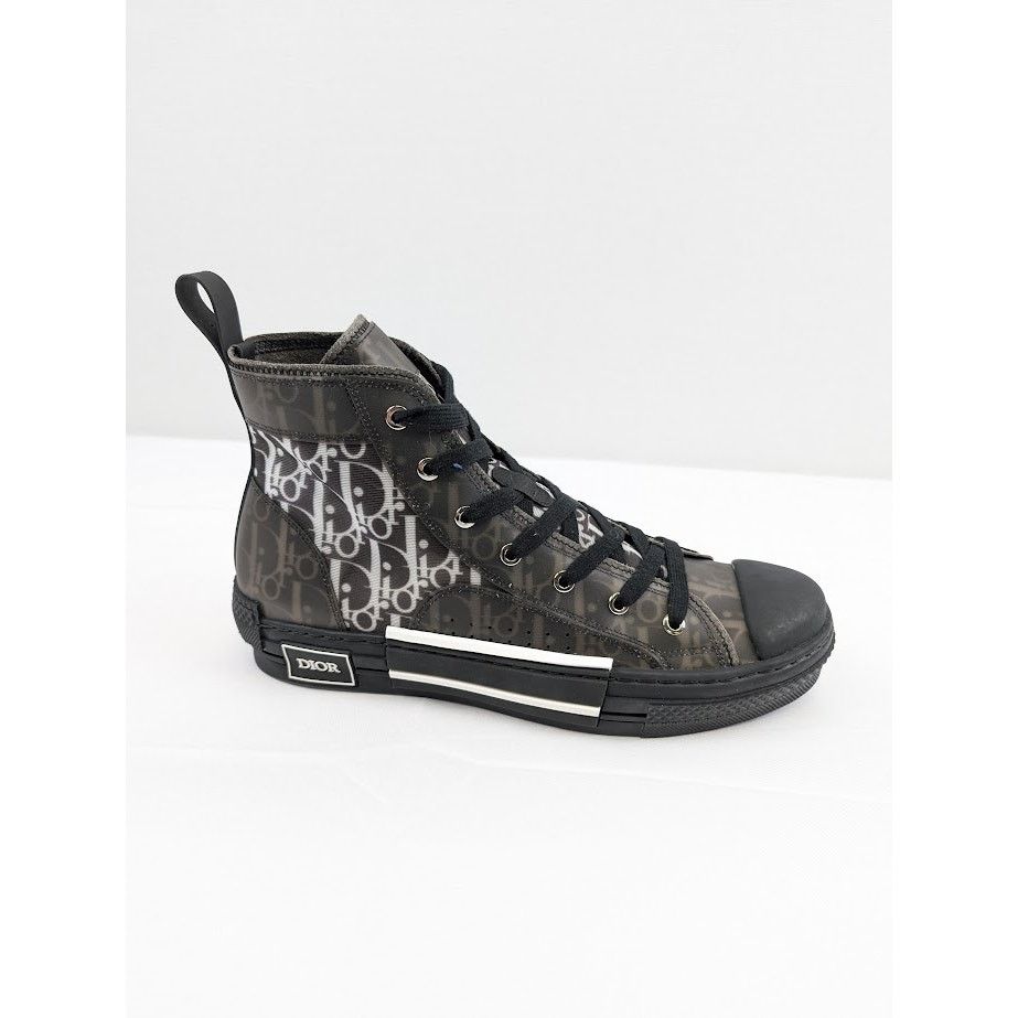 Dior o1rshd1 B23 Oblique High-Top Sneakers in Black / White Size US 12 / EU 45 - 2 Thumbnail