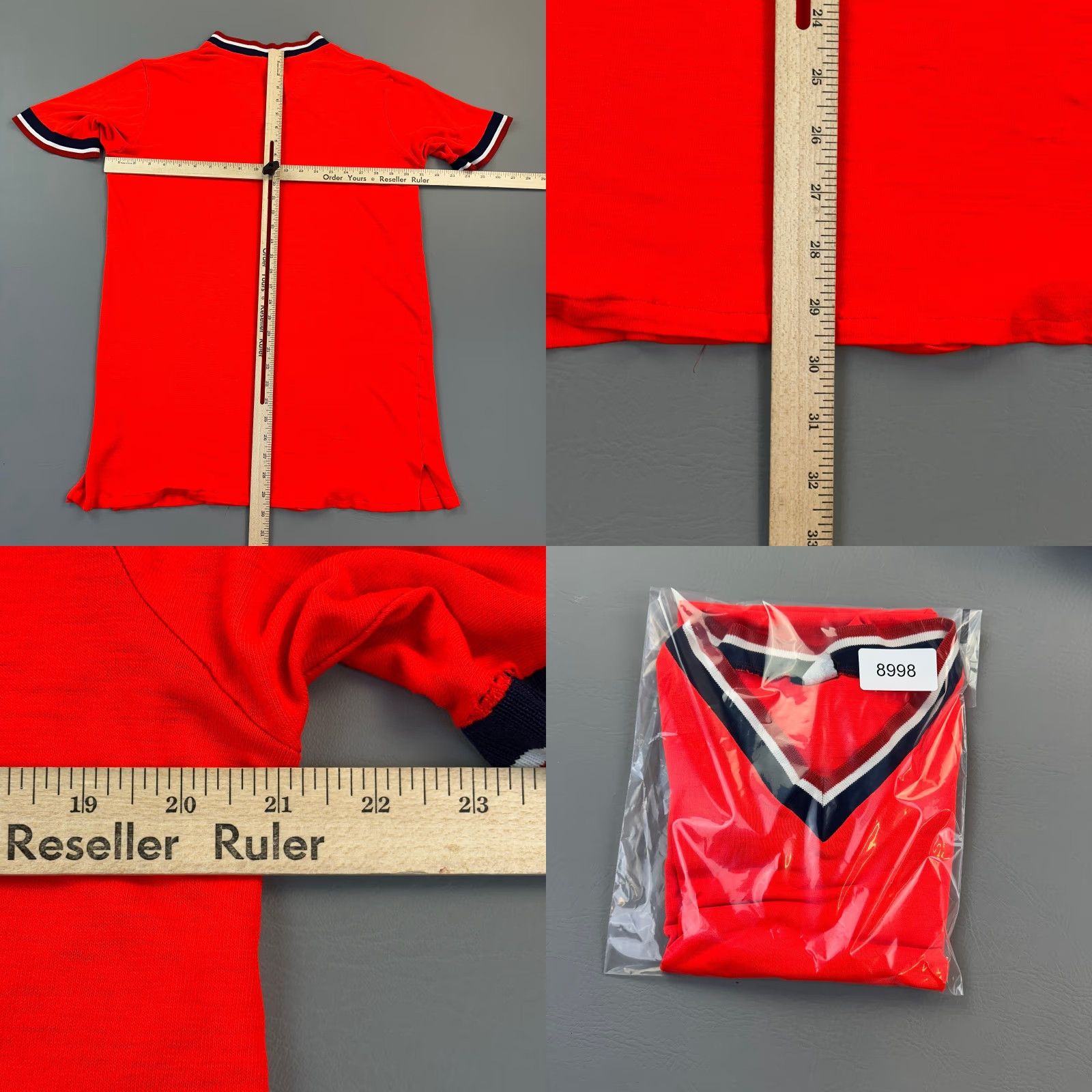 Sears VINTAGE Sears Mens Store Shirt Mens XL Red Acrylic V Neck Short Sleeve USA 70s Size US XL / EU 56 / 4 - 8 Thumbnail