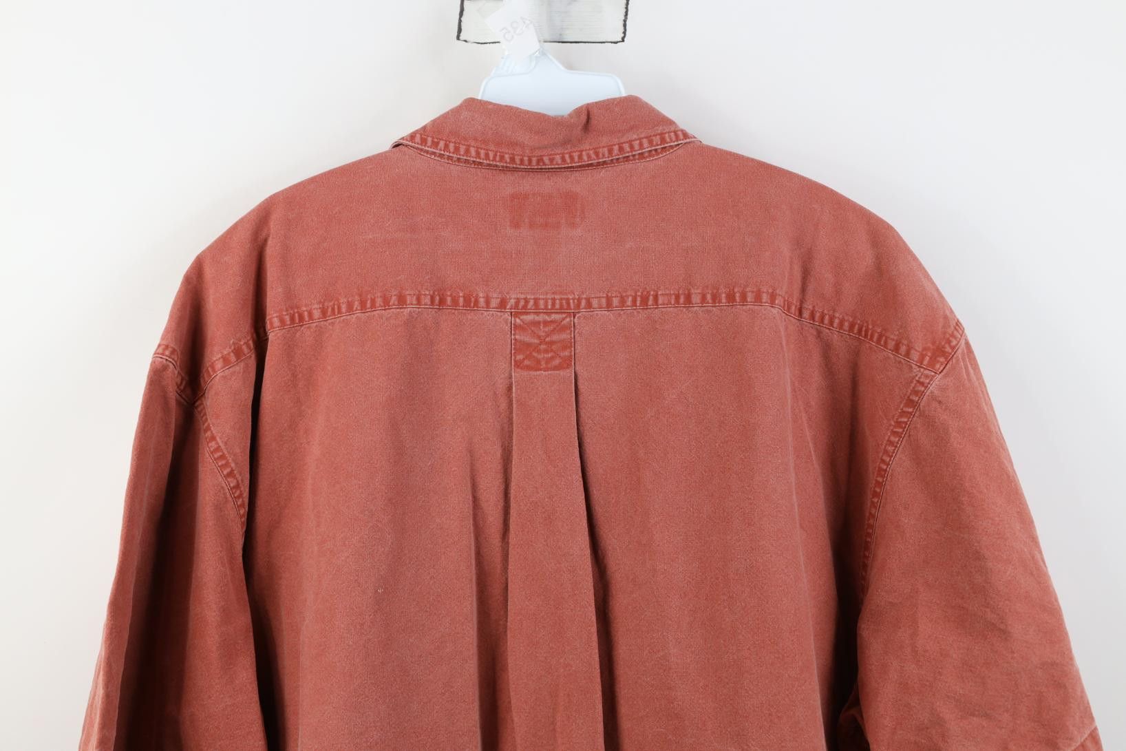 L.L. Bean Vintage 90s Y2K LL Bean Canvas Collared Button Shirt Red Size US XXL / EU 58 / 5 - 15 Thumbnail