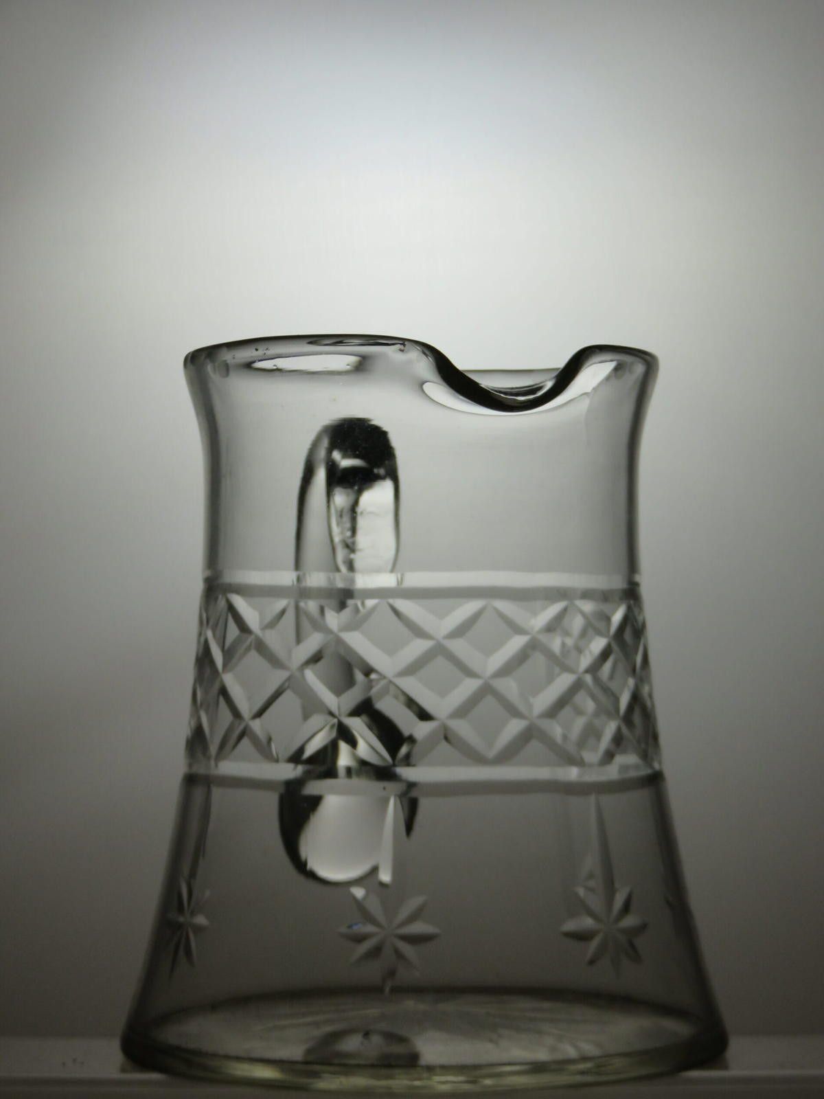 The Unbranded Brand Vintage Cut Glass Crystal Water/Juice Jug 6 1/2" Size ONE SIZE - 3 Thumbnail