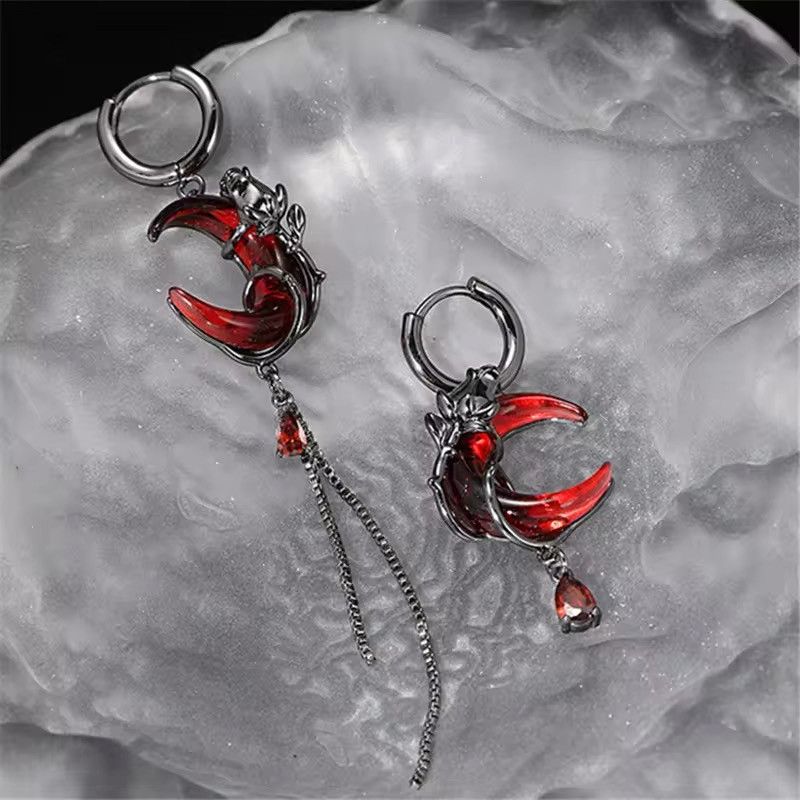 Other Red Moon Rose Crystal Drop Pendant Earrings Size ONE SIZE - 8 Thumbnail