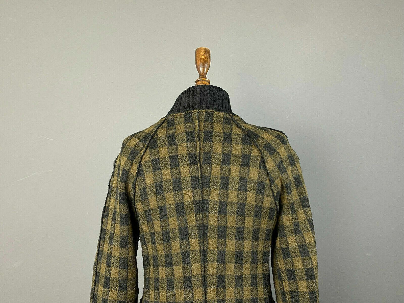 Oscar De La Renta Oska Check Boiled Wool Snap Coat Jacket Size 2 Size XS / US 0-2 / IT 36-38 - 6 Thumbnail