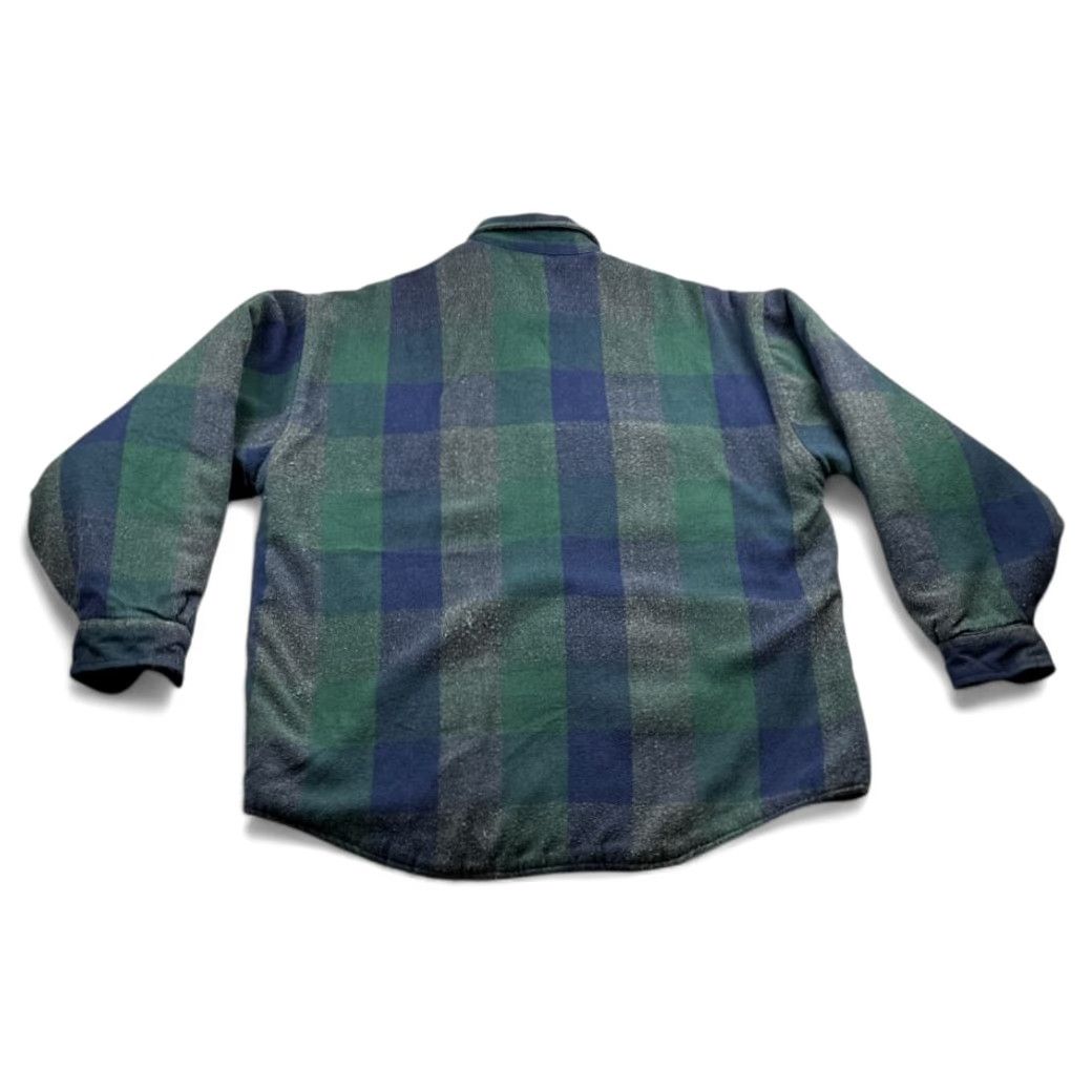 Van Heusen VINTAGE Van Heusen Shirt Jacket Adult LARGE Green Plaid 90s Barn Coat Jacket Men Size US L / EU 52-54 / 3 - 3 Thumbnail