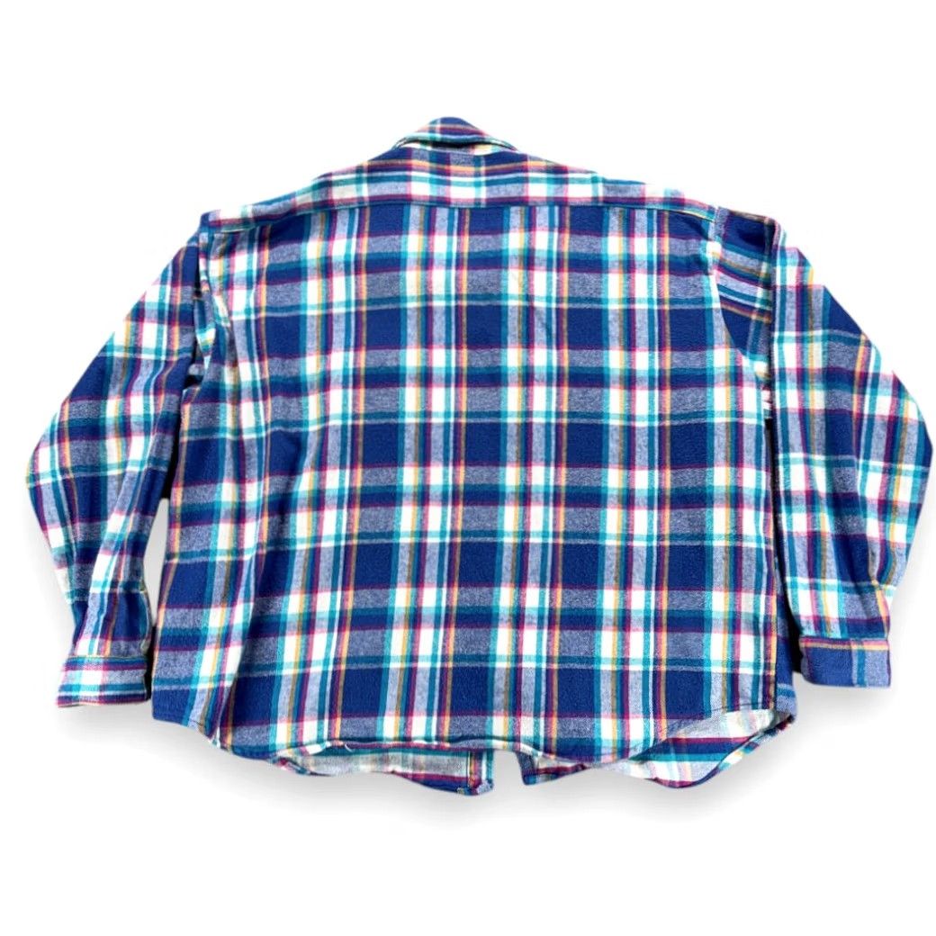 Vintage Vintage Five Brother Shirt Adult 4XL Blue Turquoise Plaid Flannel Workwear 90s Size US XXL / EU 58 / 5 - 3 Thumbnail
