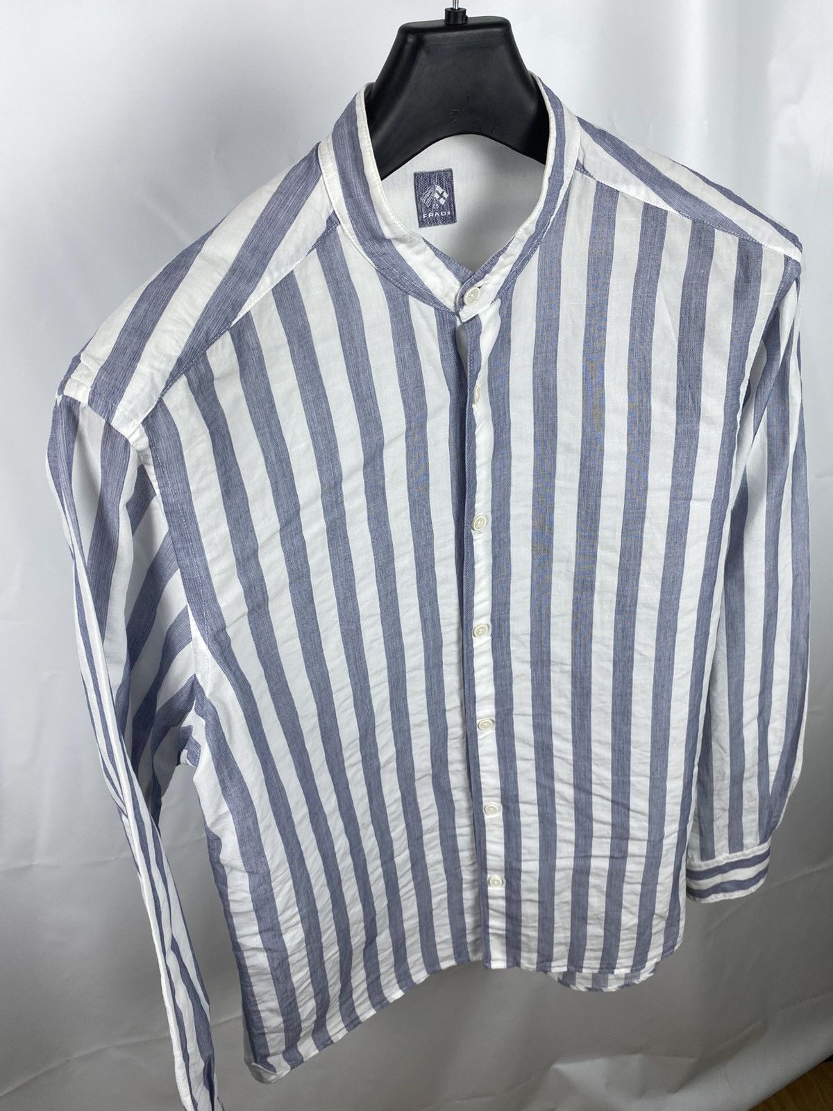 Other Fradi Italy Striped Shirt Button Up Linen Cotton size 42 Size US L / EU 52-54 / 3 - 5 Thumbnail