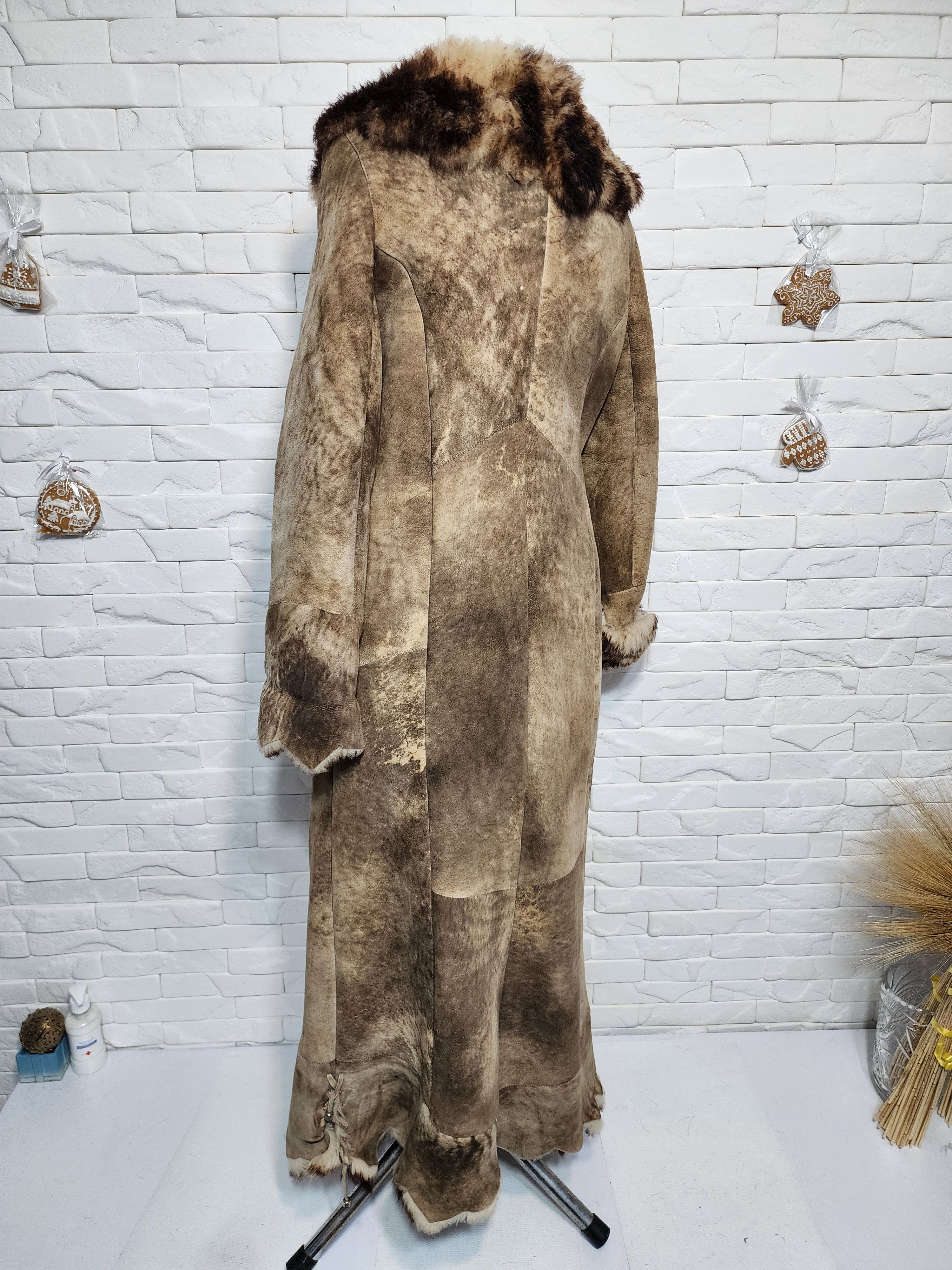 Furla Brown Women's Sheepskin Coat: Leather Winter Outerwear Size L / US 10 / IT 46 - 6 Thumbnail