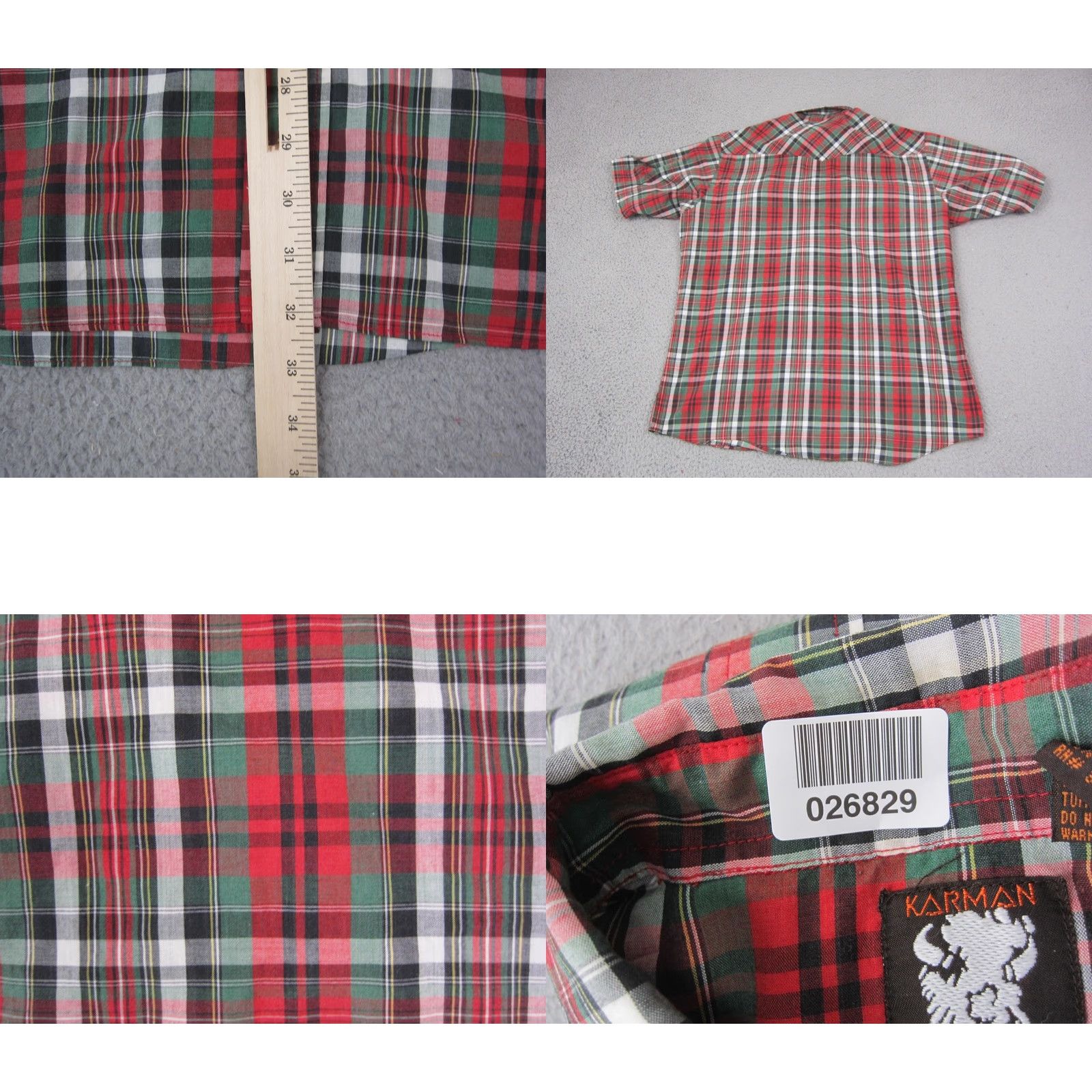 Armani VINTAGE Karman Shirt Mens XL Red Plaid Snap Western Rodeo Cowboy 80s 90s Classic Size US XL / EU 56 / 4 - 8 Thumbnail