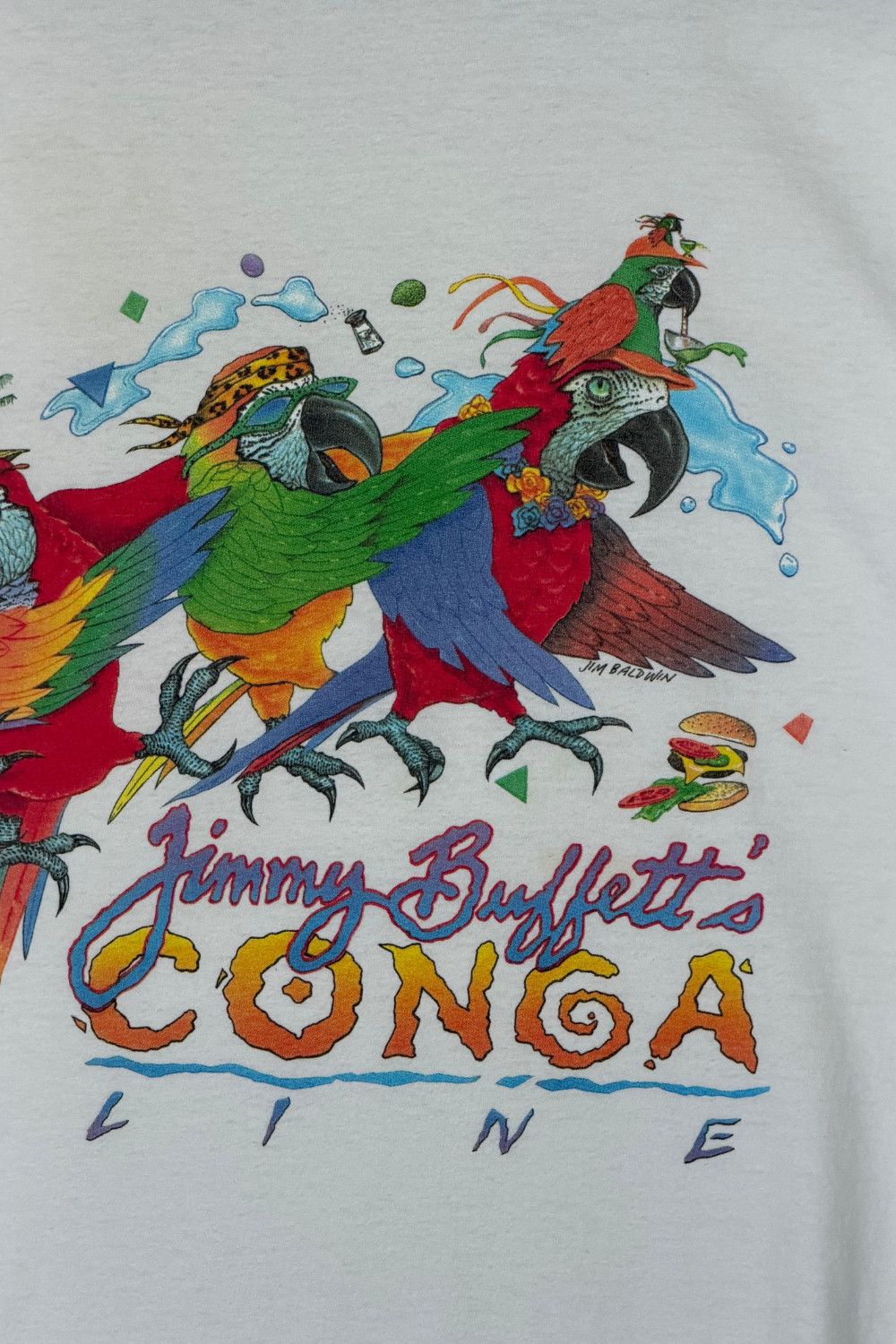 Vintage 1990s Jimmy Buffett Margaritaville Key West Conga Line Tee Size US XXL / EU 58 / 5 - 5 Thumbnail