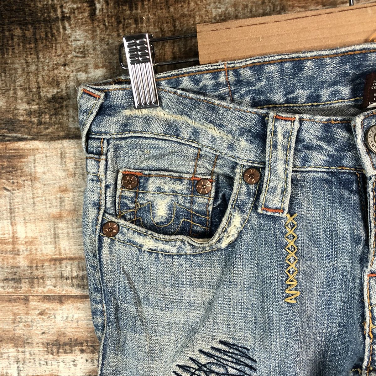 True Religion DLL True Religion Blue Distressed ripped Denim Pants #A2143 Size 26" / US 2 / IT 38 - 7 Thumbnail