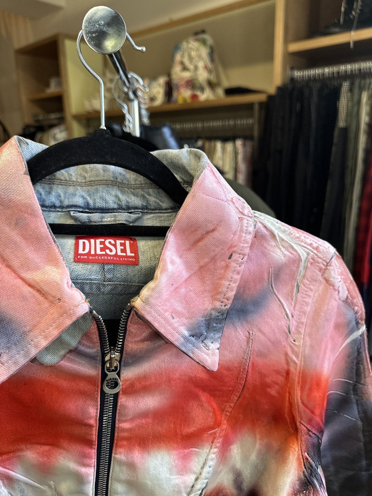 Diesel $1,275 Runway diesel de smiley mouth denim jacket Size S / US 4 / IT 40 - 3 Thumbnail