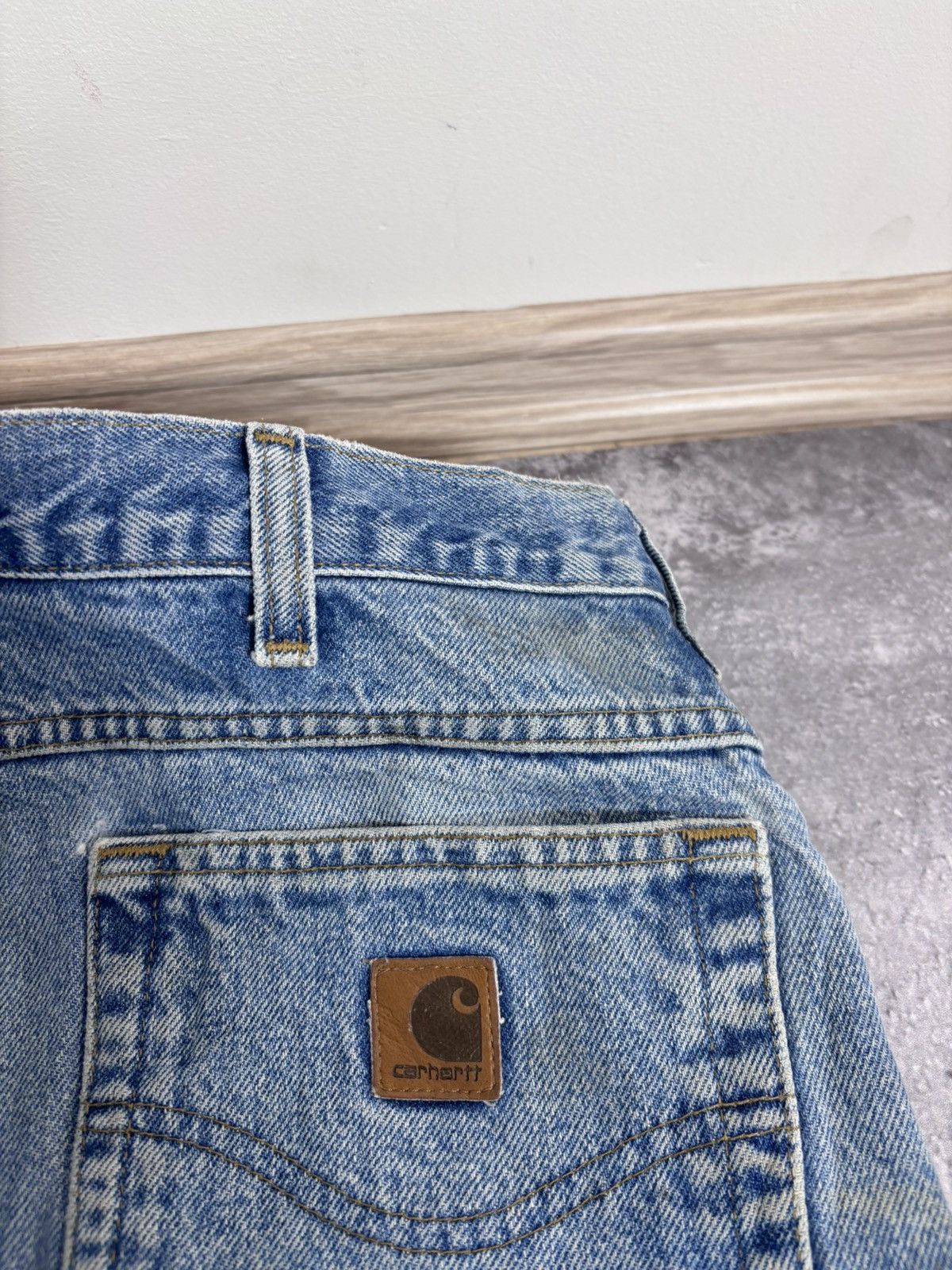 Carhartt Vintage Carhartt Men’s Faded Blue Denim Jeans USA Workwear Size US 36 / EU 52 - 9 Thumbnail
