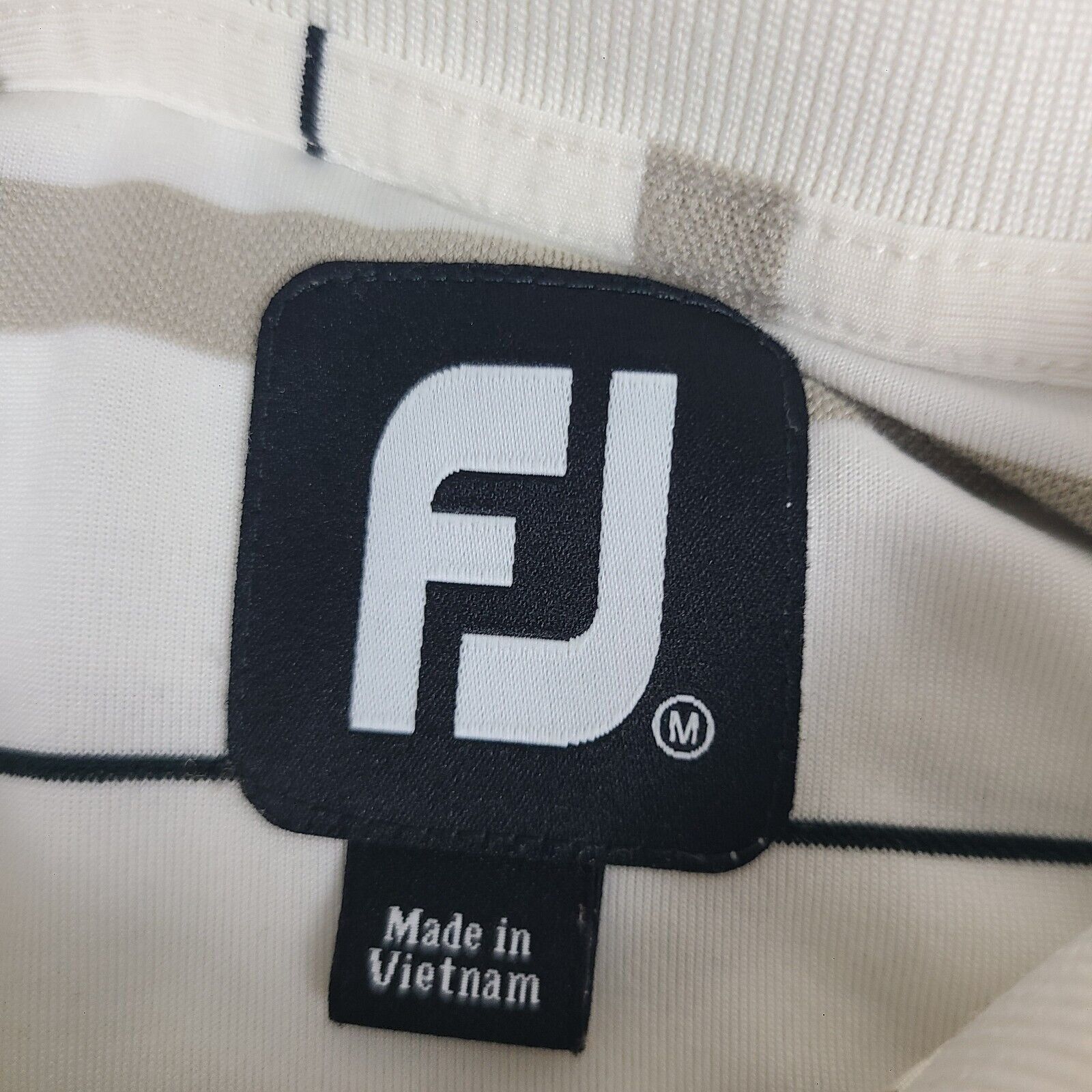 Footjoy Footjoy Polo Shirt Men's Medium White Striped Golf Stretch Size US M / EU 48-50 / 2 - 2 Thumbnail