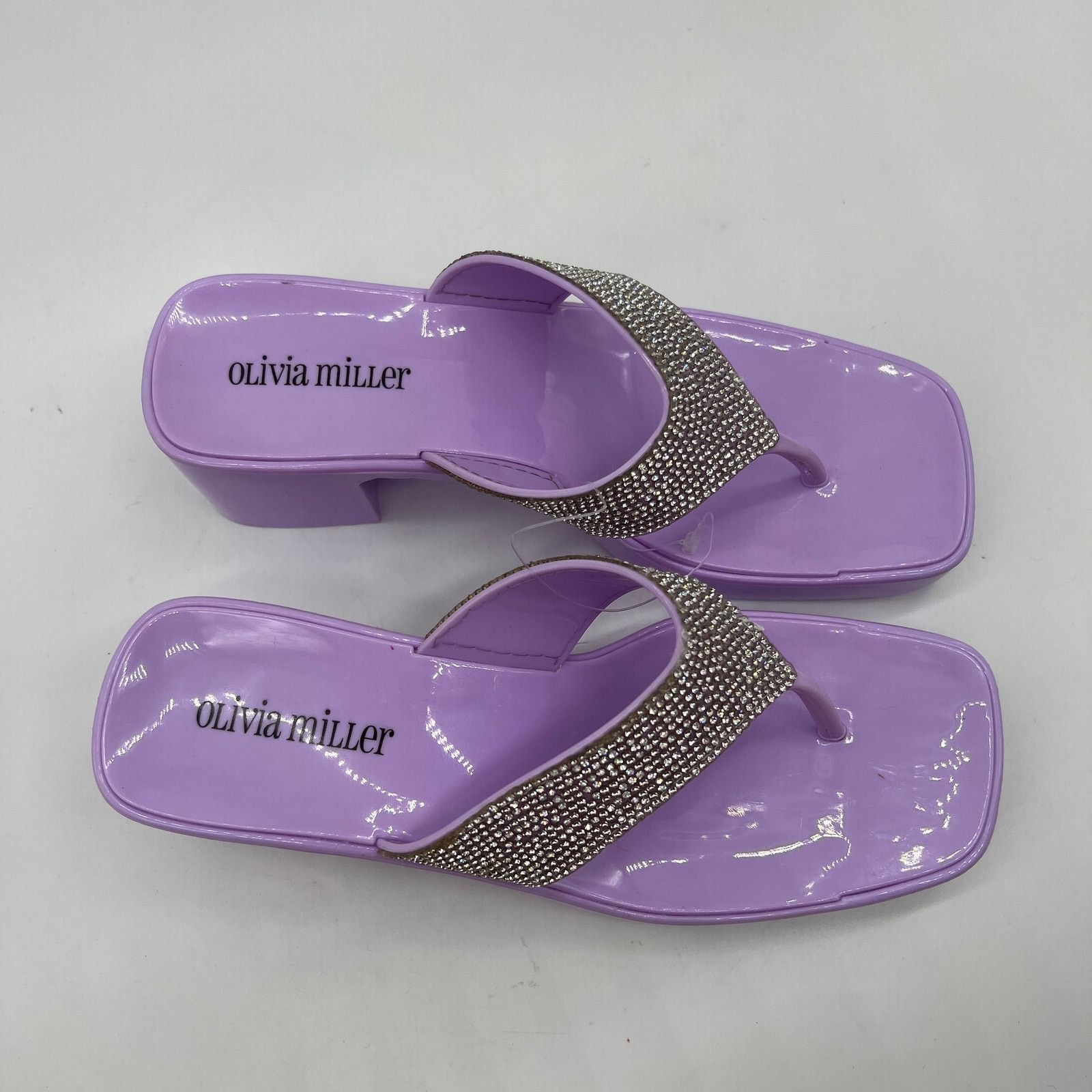 Other Olivia Miller Women's Lilac Heel Slip-On Sandals Size 7 Size US 7 / IT 37 - 8 Thumbnail