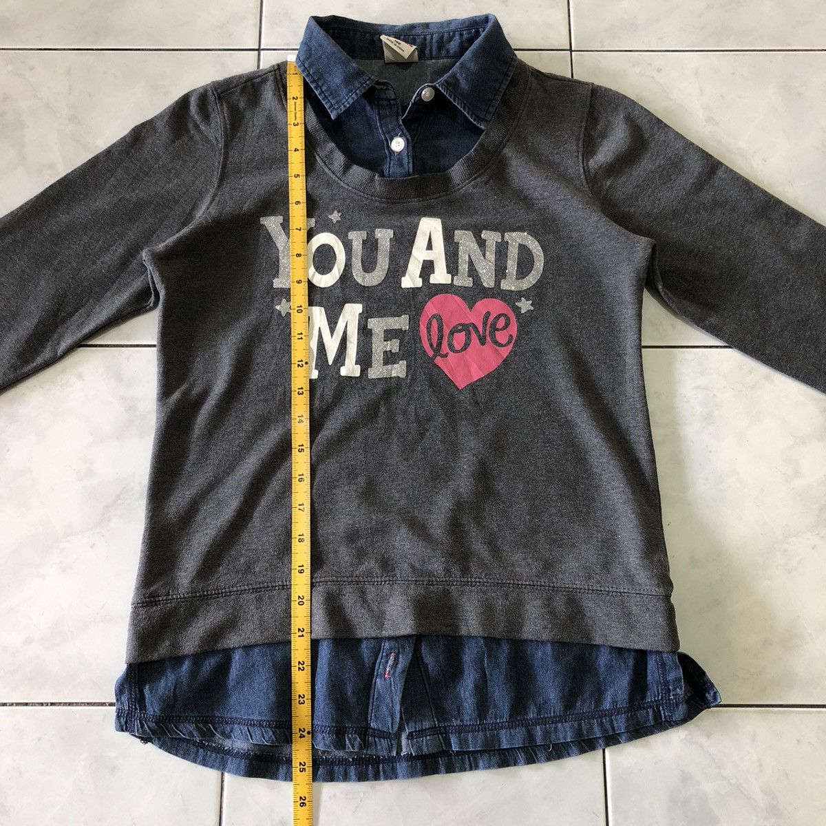Japanese Brand USALL Double Layer Sweatshirt Denim Lovely Poem You and Me 🩷 Size M / US 6-8 / IT 42-44 - 25 Thumbnail