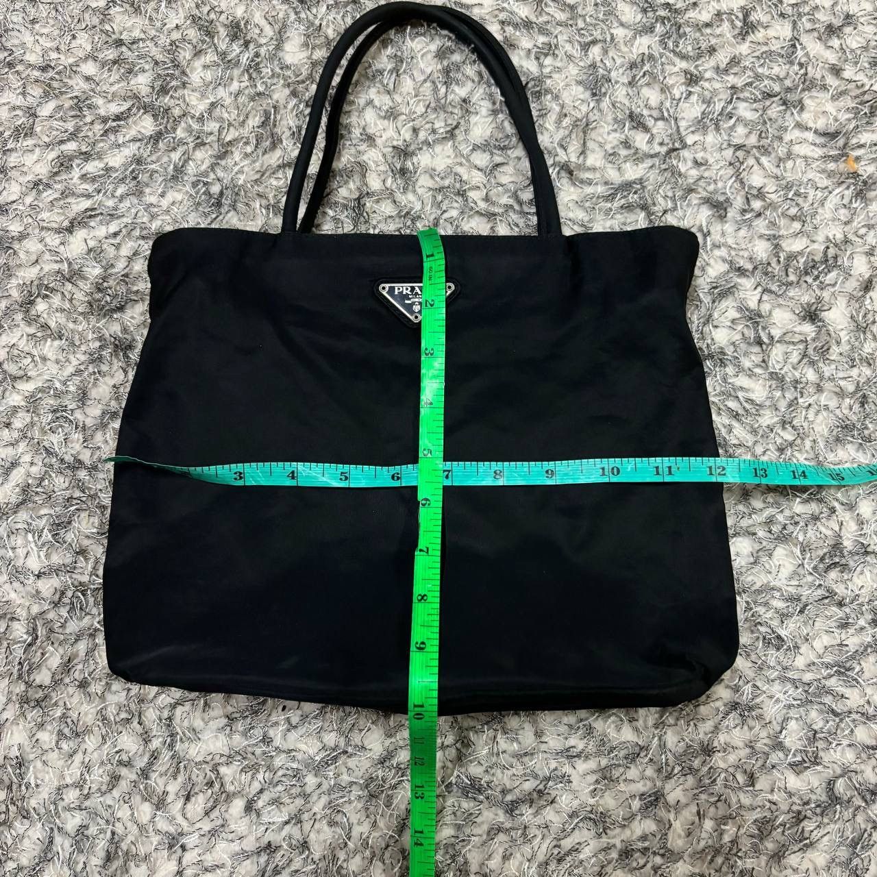 Prada Prada Tessuto Vintage 90s Nylon Tote Bag Black Authentic Size ONE SIZE - 14 Thumbnail