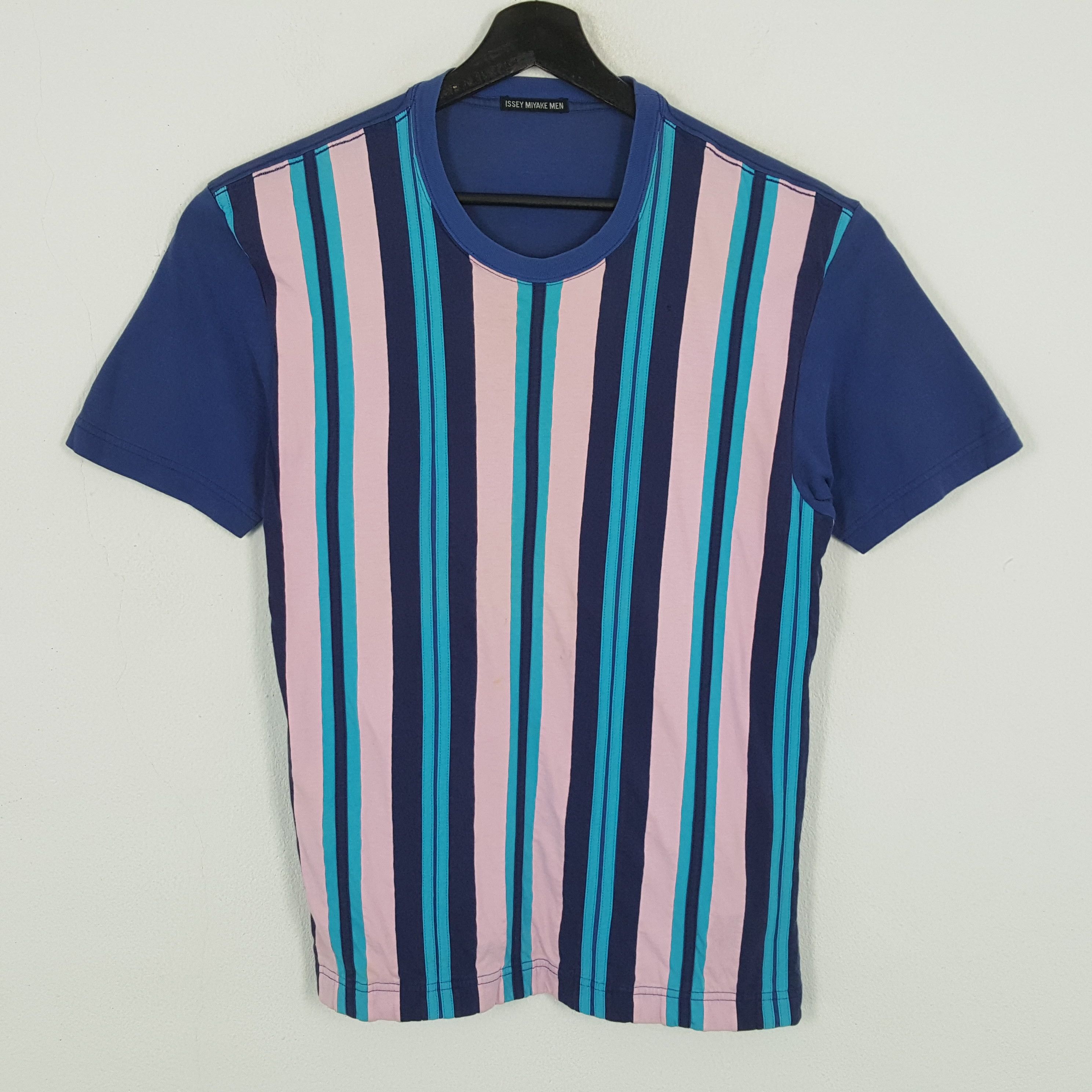 Issey Miyake × Japanese Brand × Vintage ISSEY MIYAKE MEN Tshirt Japanese Designer Stripe Design Size US M / EU 48-50 / 2 - 1 Thumbnail
